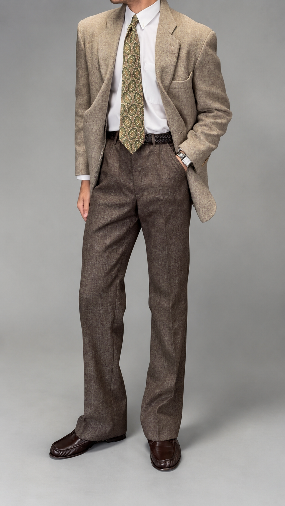 1970s Vintage Brown Wool Flared Pants - Size 31" Waist
