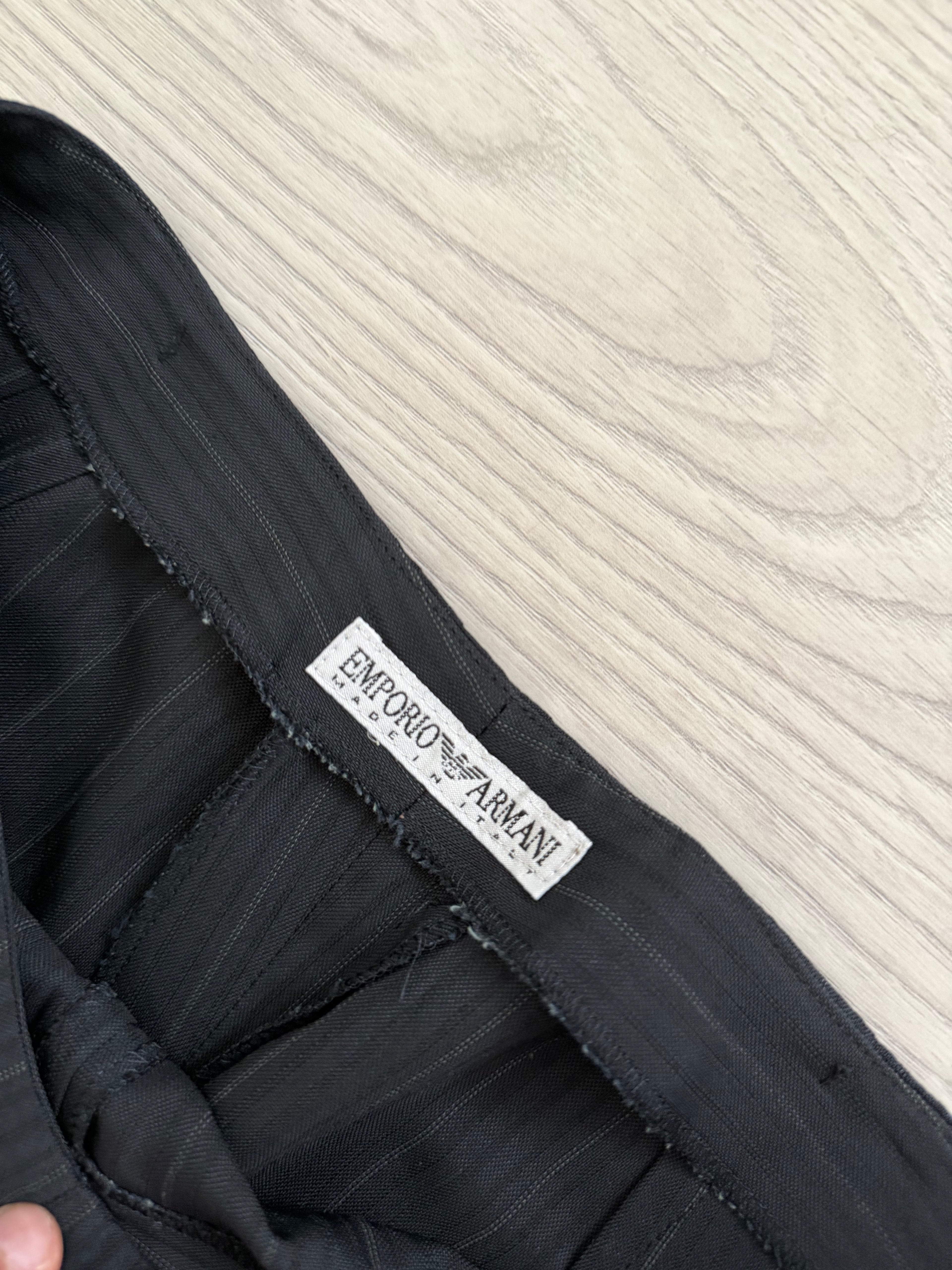 Womens Emporio Armani 1990s Peaked Lapel Double Breasted Wool Suit - Size M Jacket / 26" Waist