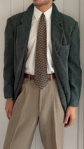 Emporio Armani 1990s 2B Speckled Wool Blend Green Sport Jacket Blazer - Size S