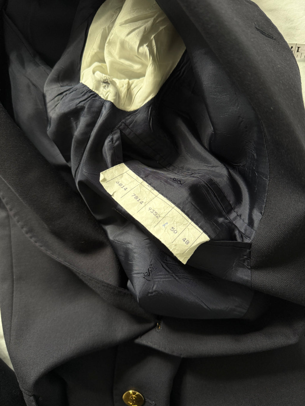Yves Saint Laurent 1980s Metal Button 2B Wool Sport Jacket Blazer Navy Blue - Size M
