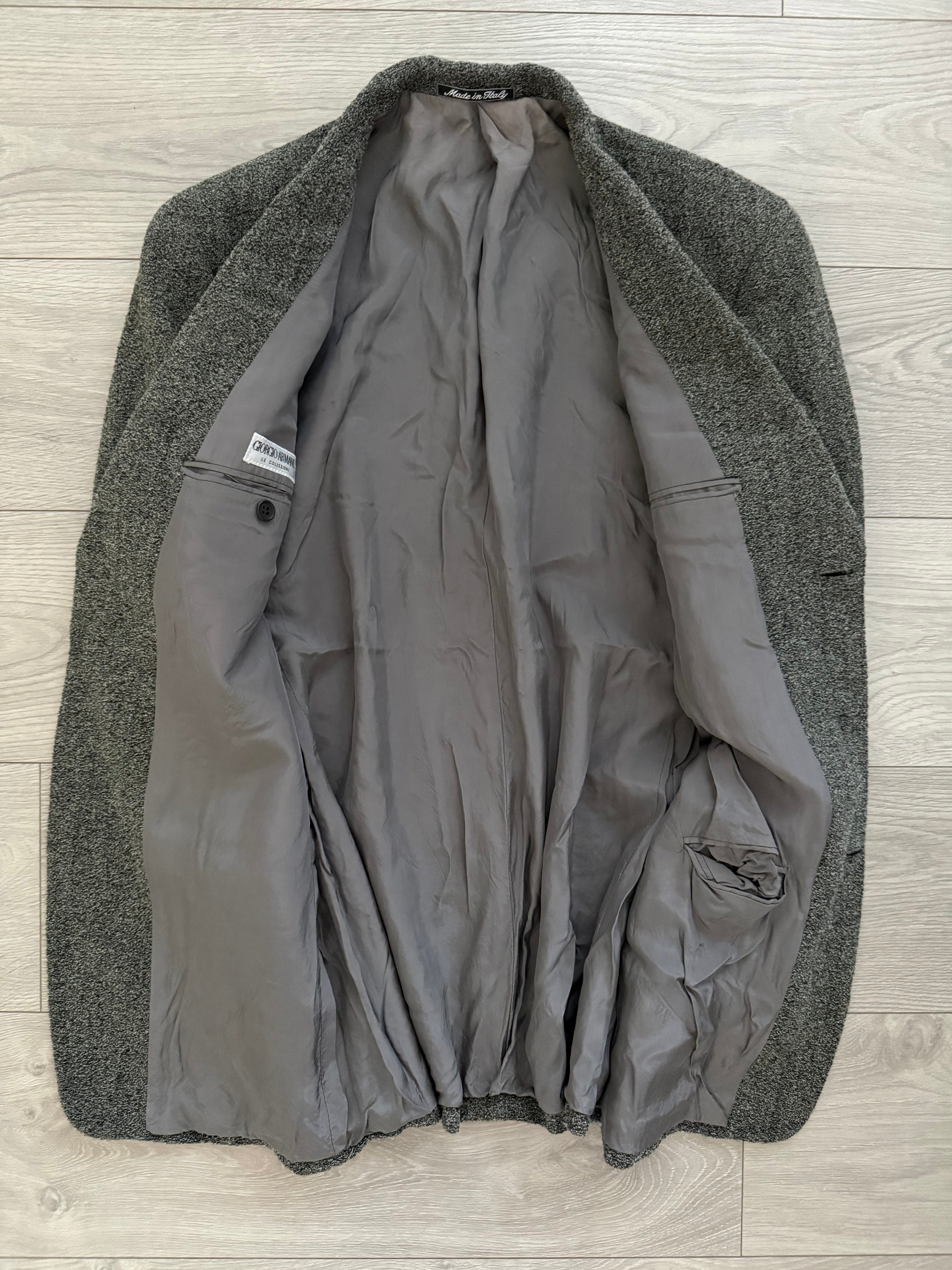 Giorgio Armani 1980s 3B Boucle Textured Grey Wool Sport Jacket Blazer - Size M