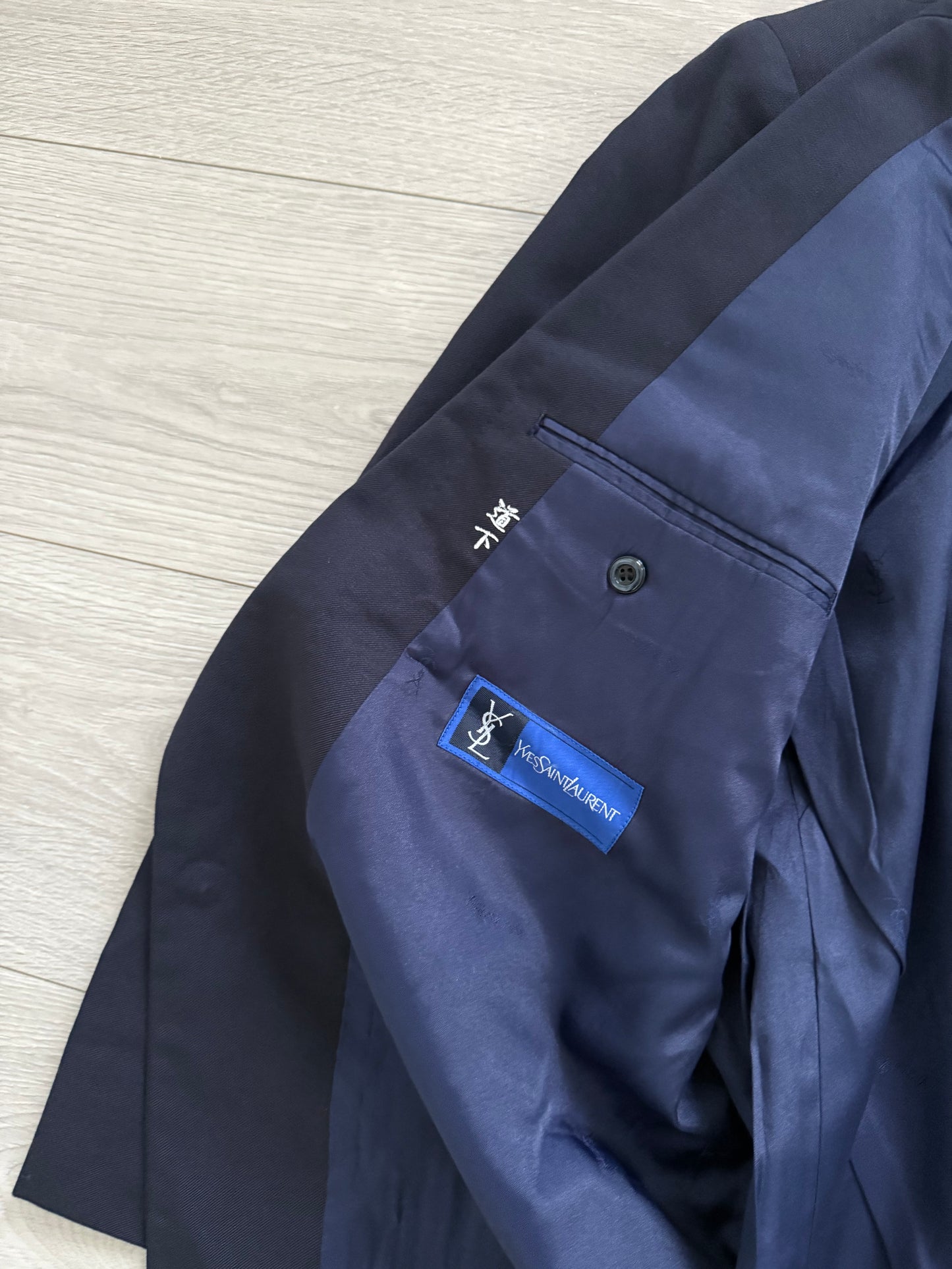 Yves Saint Laurent 1990s Double-Breasted Pleated Wool Suit - Size L Jacket / 34" Waist