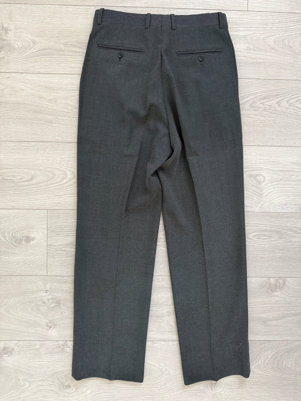 Armani 1990s 3B Twill Wool Cotton Pleated Grey Suit - Size S Jacket / 30" Waist