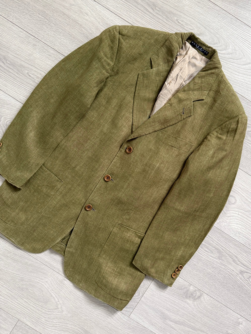 Hugo Boss 1990s 'Maputo' 3B Linen Sports Jacket - Size M
