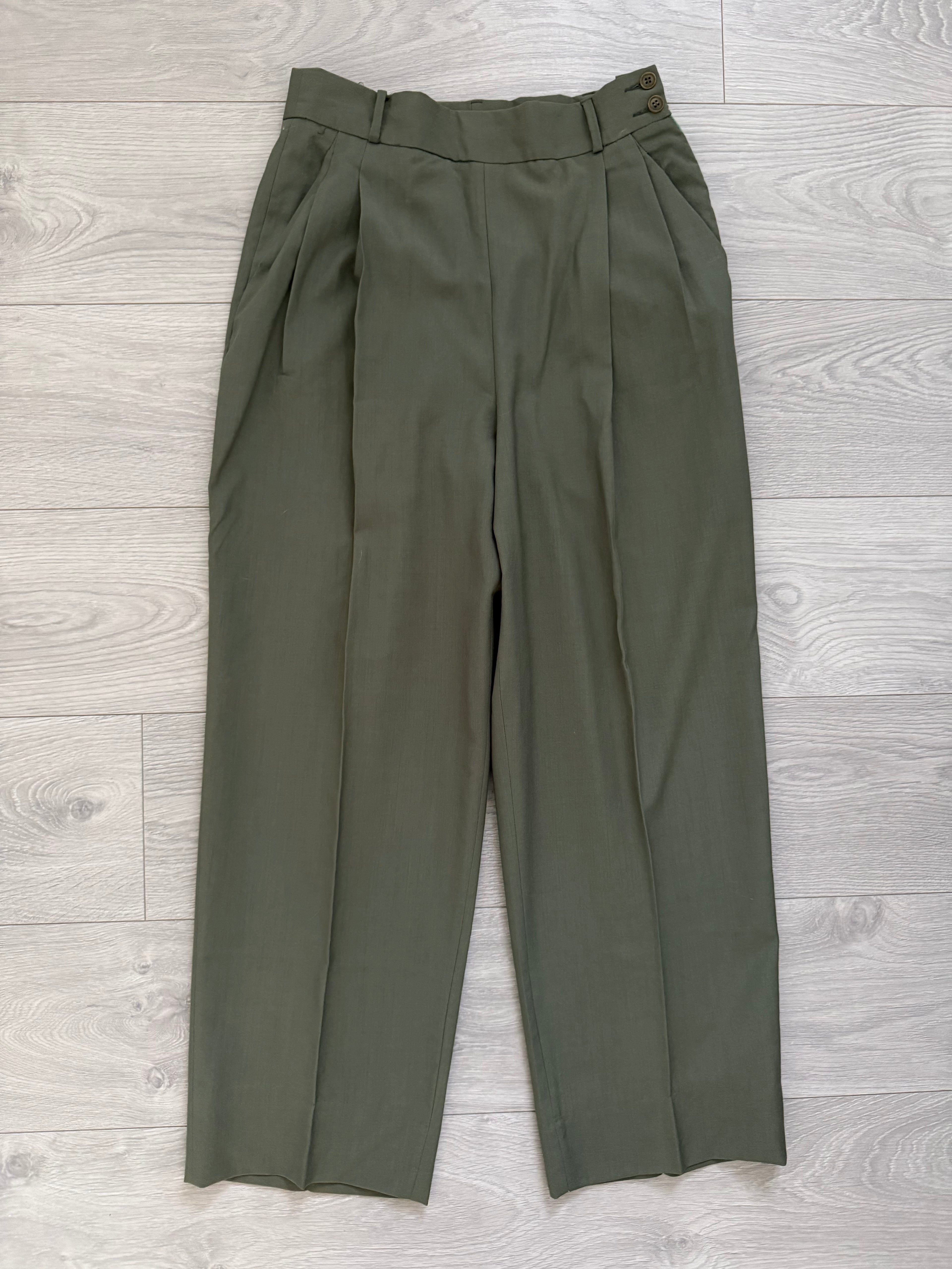 Basile 1980s Peaked Lapel Double Breasted Draped Wool Suit - Size S Jacket / 28" Waist