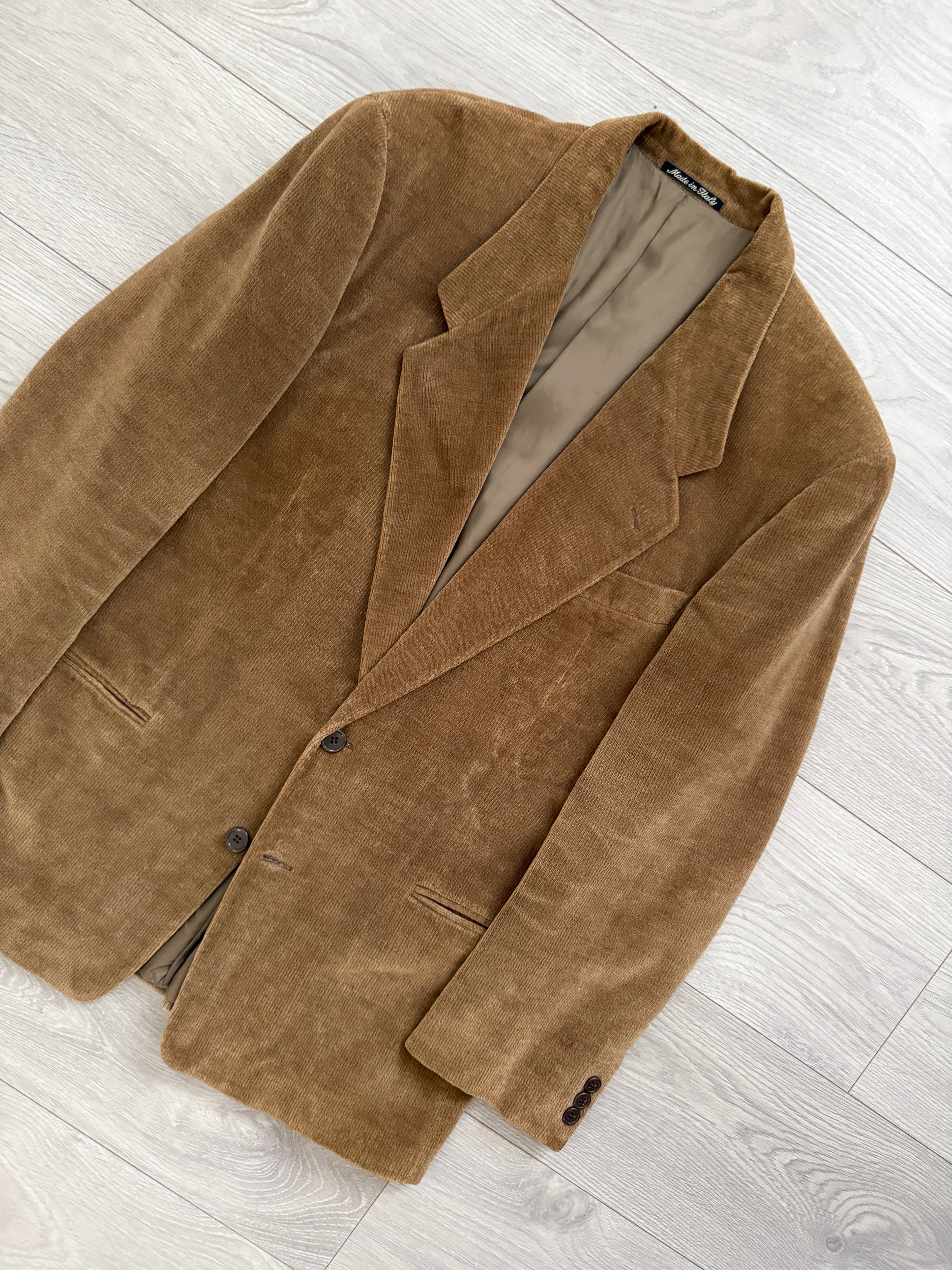 Giorgio Armani 1980s Corduroy Honey Brown Sports Jacket Blazer - Size M