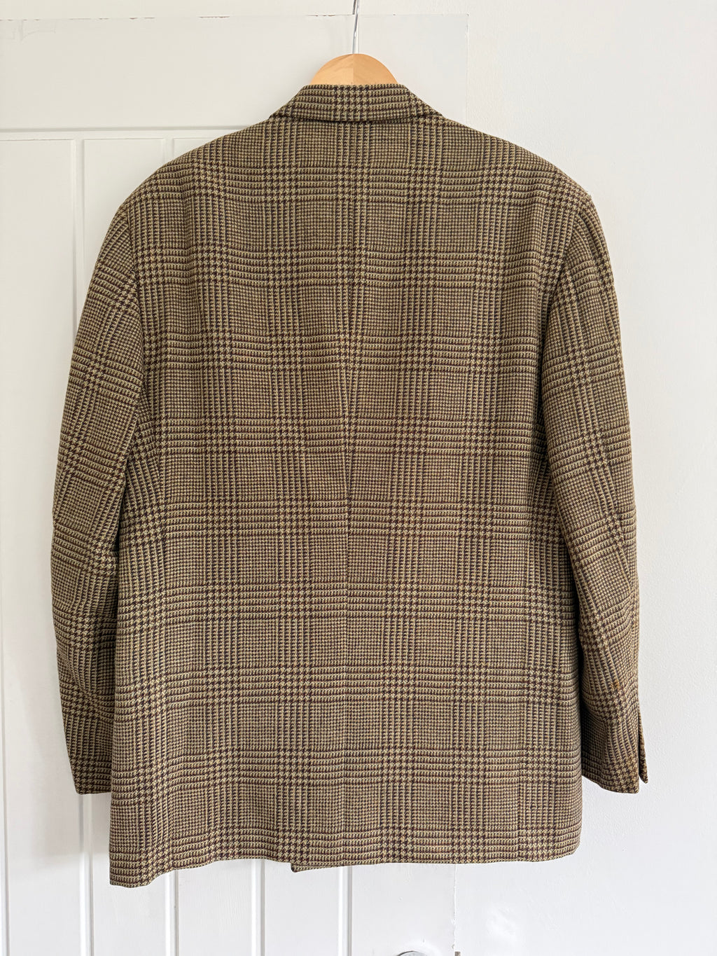 Valentino 1980s Peaked Lapel Double Breasted Textured Wool Sports Blazer Jacket - Size L