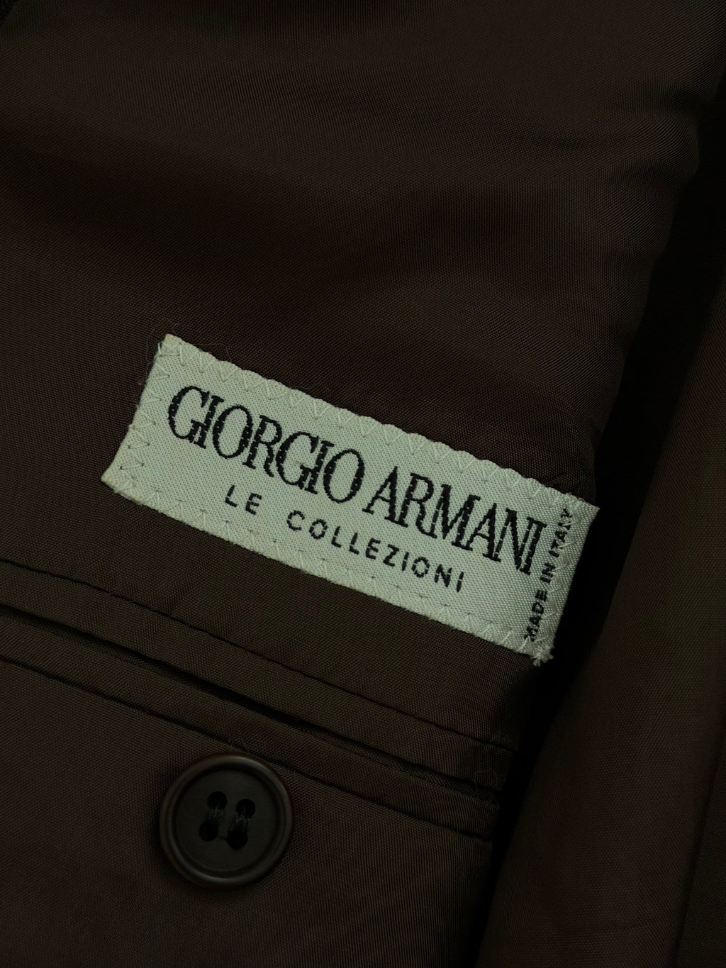Giorgio Armani 1980s 3B Brown Double-Pleated Wool Suit - Size XL Jacket / 32" Waist