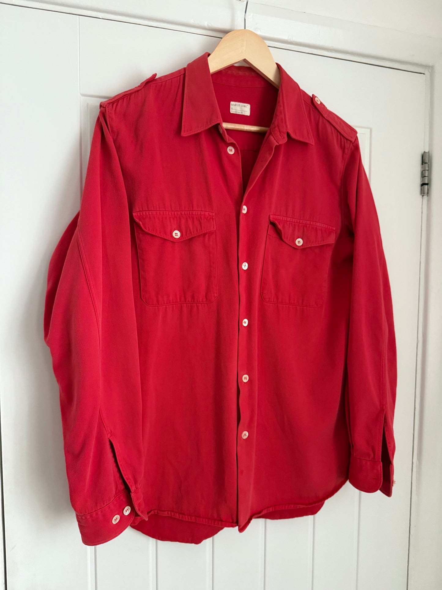 Helmut Lang 1996 Red Military Shirt by GTR Group - Size M