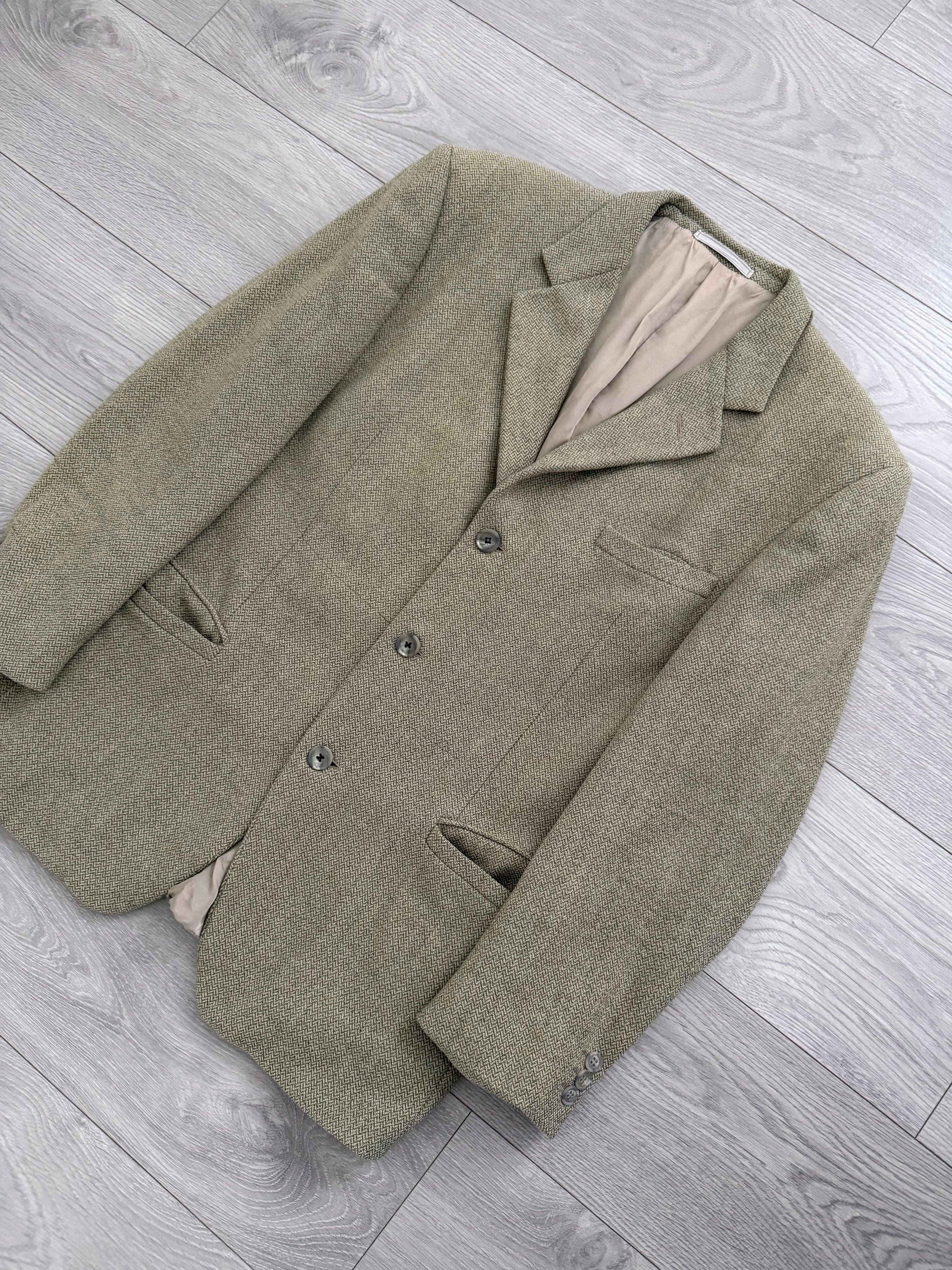 Versace 1980s 3B Tweed Textured Wool Sports Blazer Jacket - Size M