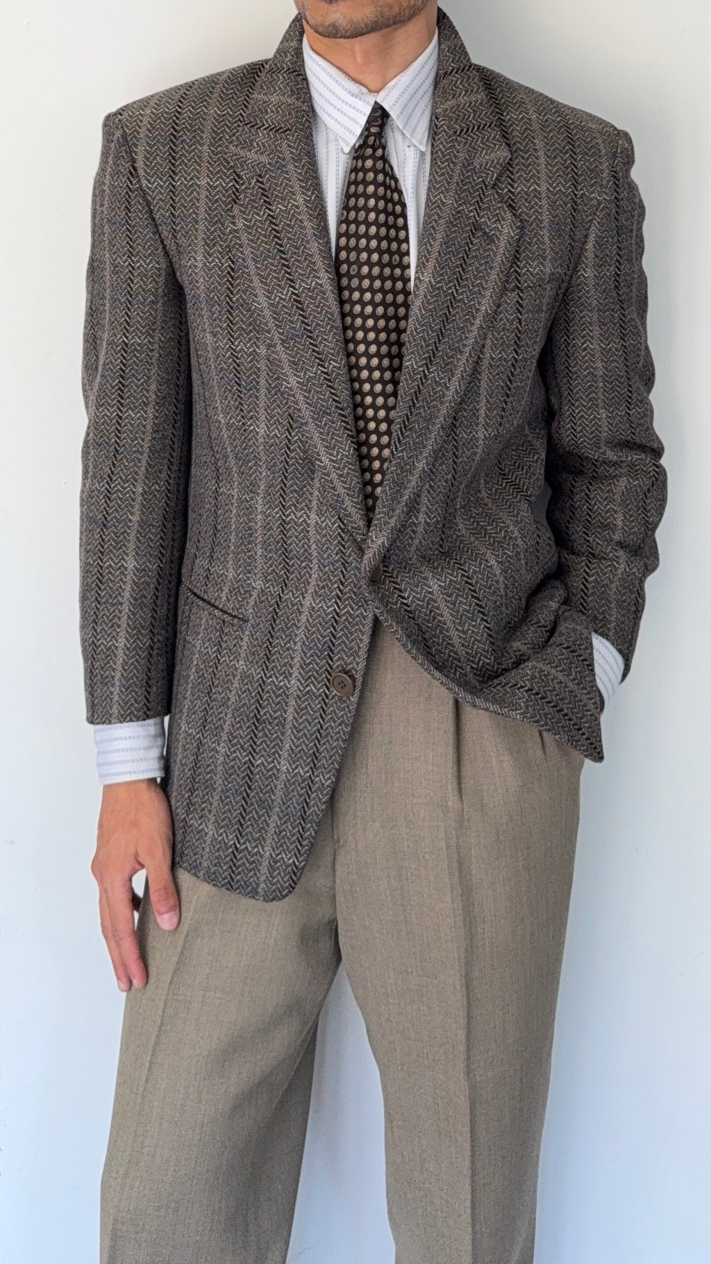 Giorgio Armani Black Label 1990s 2B Textured Sports Jacket Blazer - Size S
