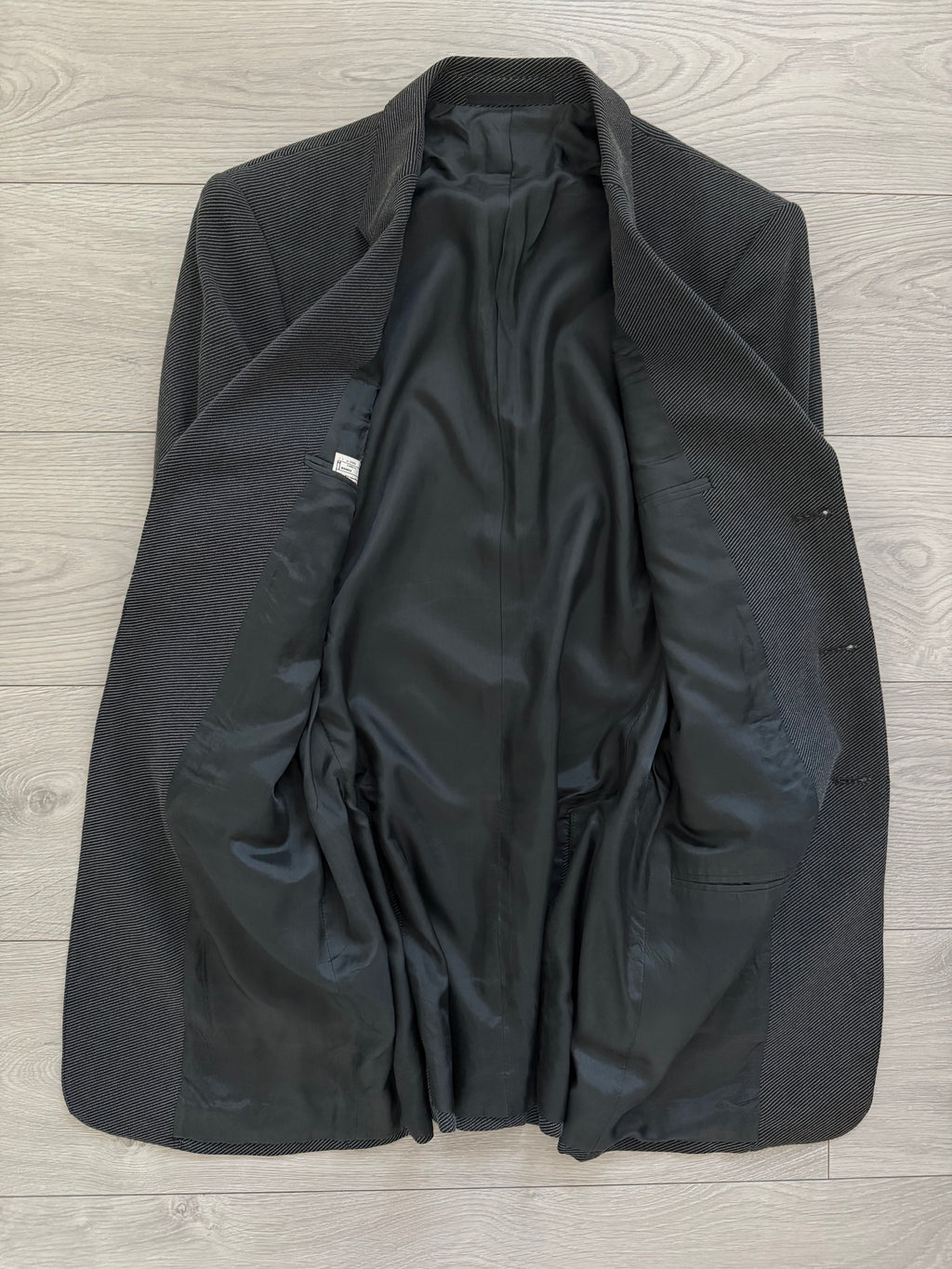 Armani 1990s 3B Twill Wool Cotton Pleated Grey Suit - Size S Jacket / 30" Waist