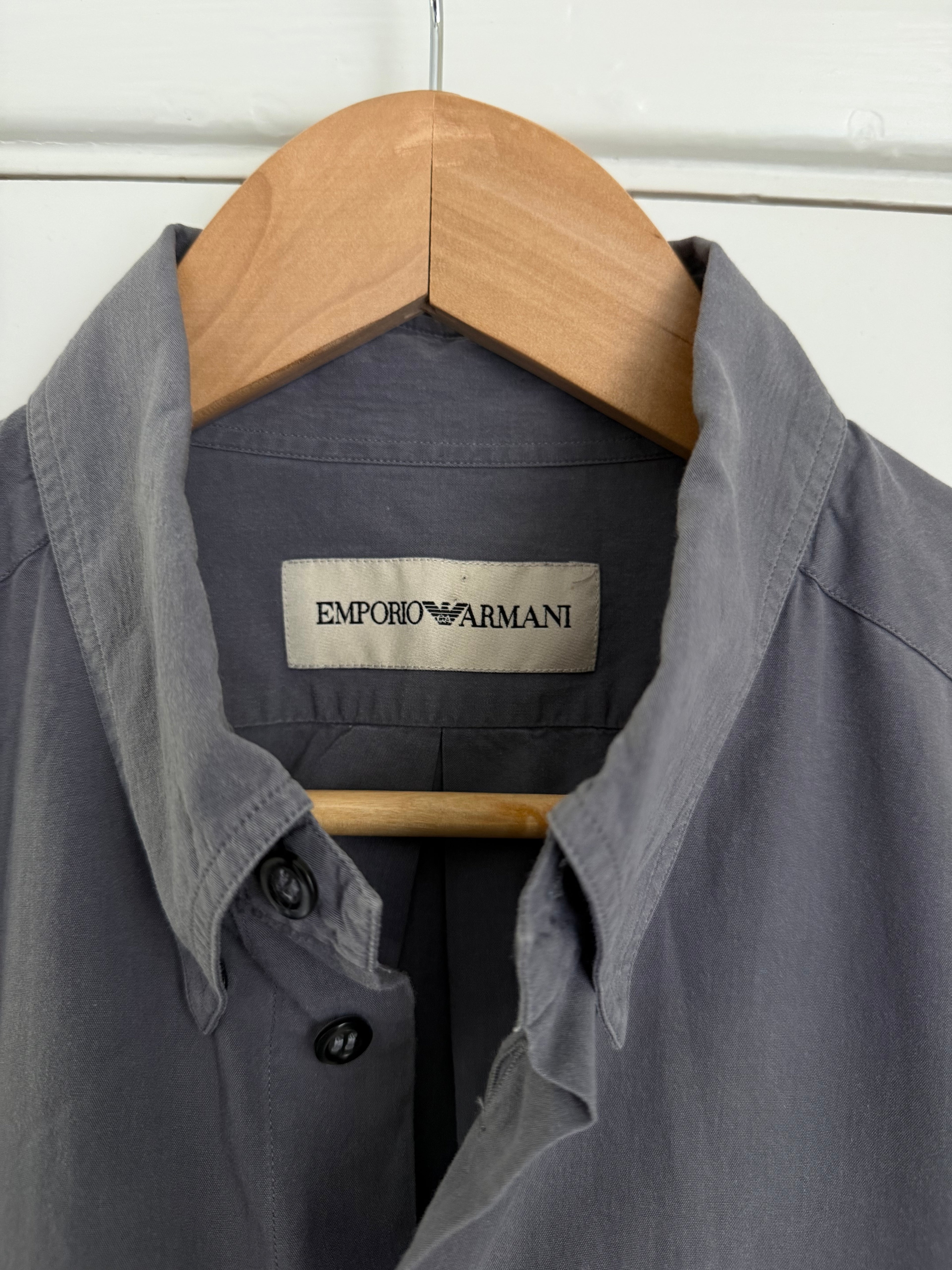 Emporio Armani 1990s Mauve Cotton Shirt - Size L