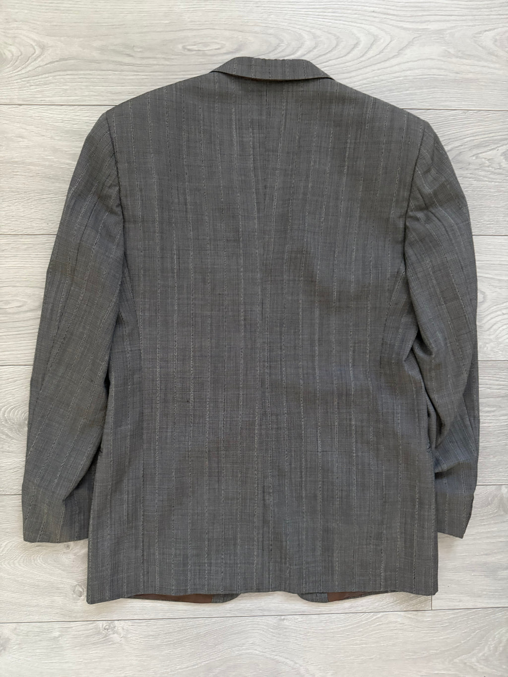 Giorgio Armani Mani 1980s 2B Textured Wool Grey Pleated Suit - Size M Jacket / 32" Waist