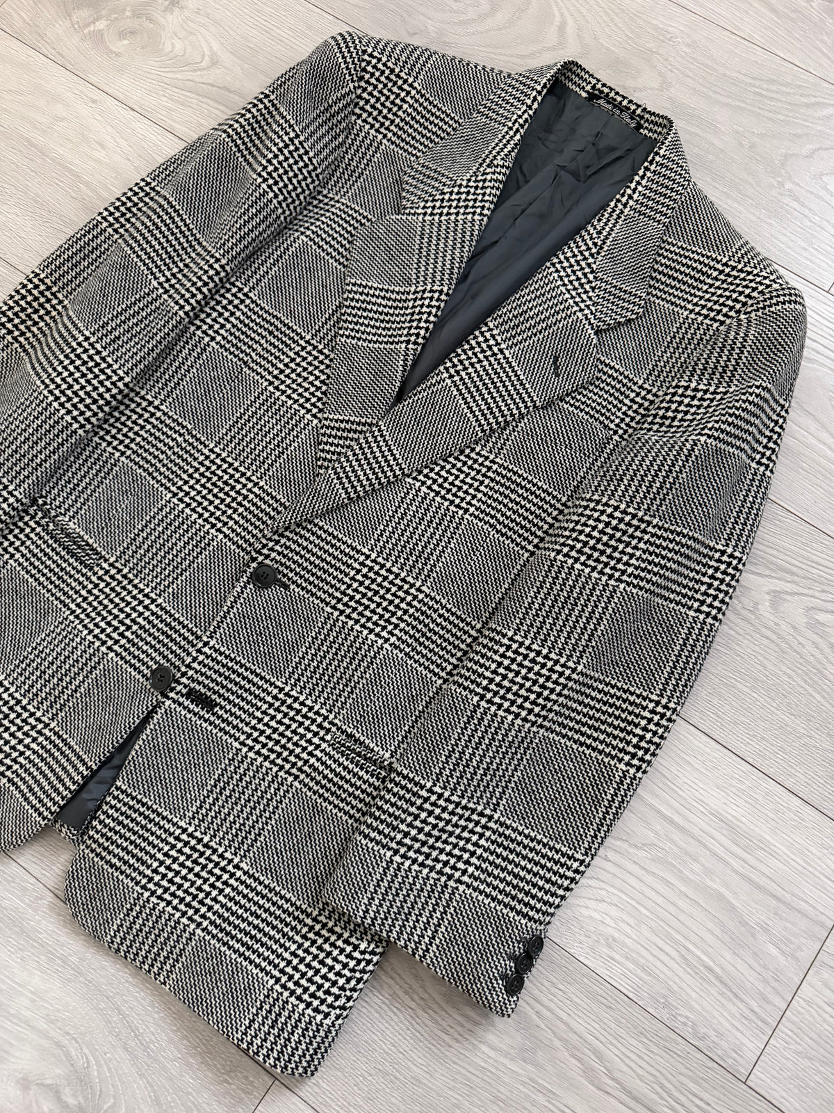 Giorgio Armani Mainline 1980s 2B Check Wool Sport Jacket Blazer  - Size M