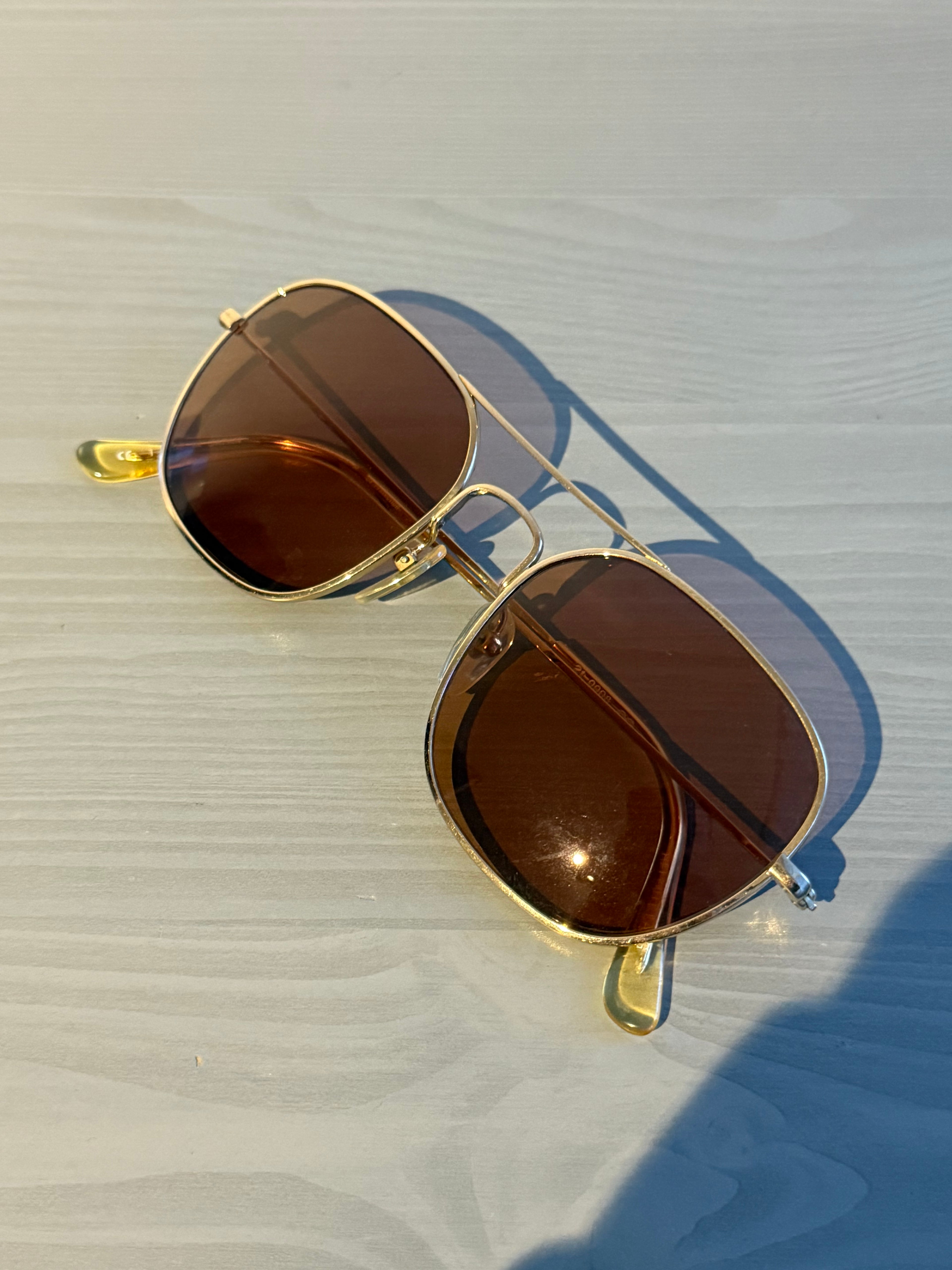 Helmut Lang 1999 Titanium Metal Aviator Sunglasses