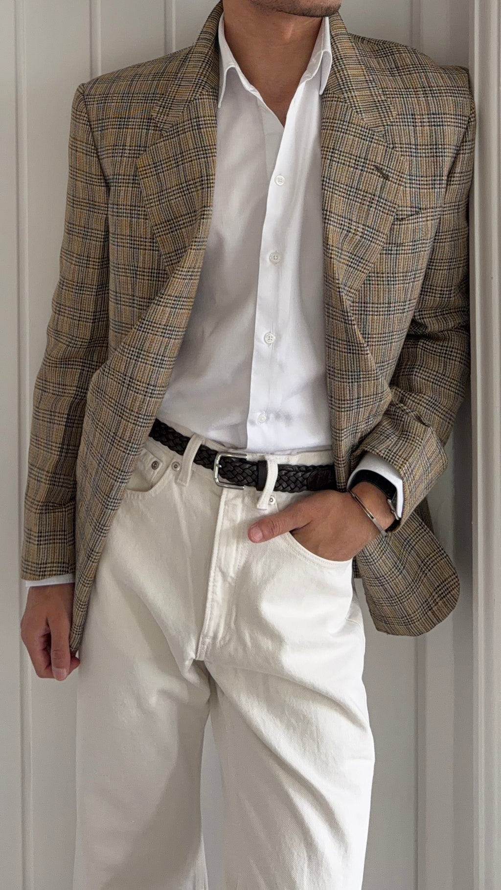Emporio Armani White Cotton Shirt - Size Medium