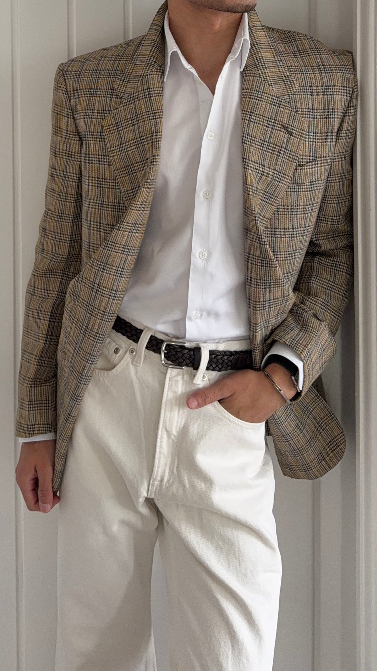 Emporio Armani White Cotton Shirt - Size Medium
