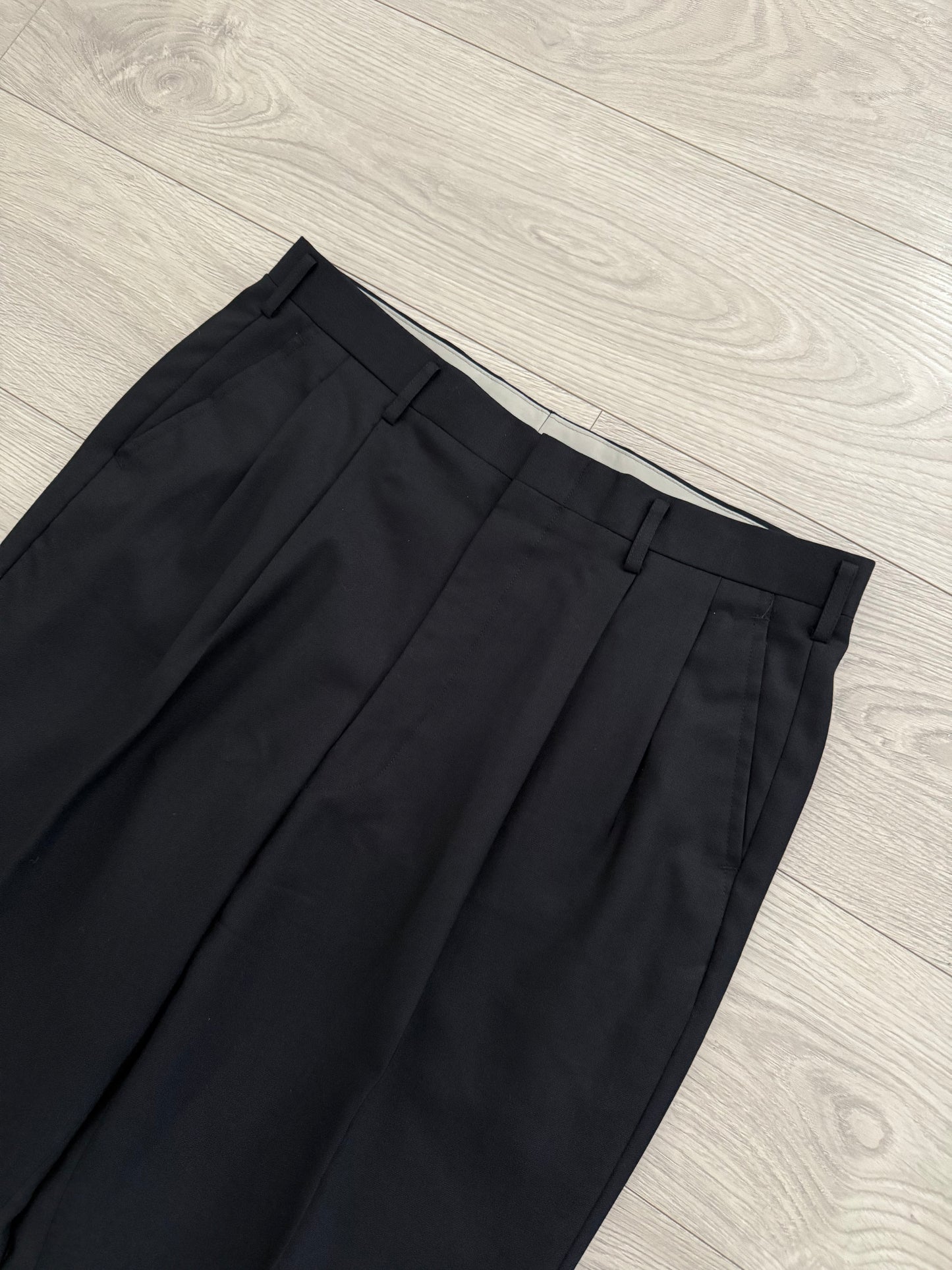 Le Chic Doremuil Fabric Pleated Wool Suit - Size L Jacket / 34" Waist