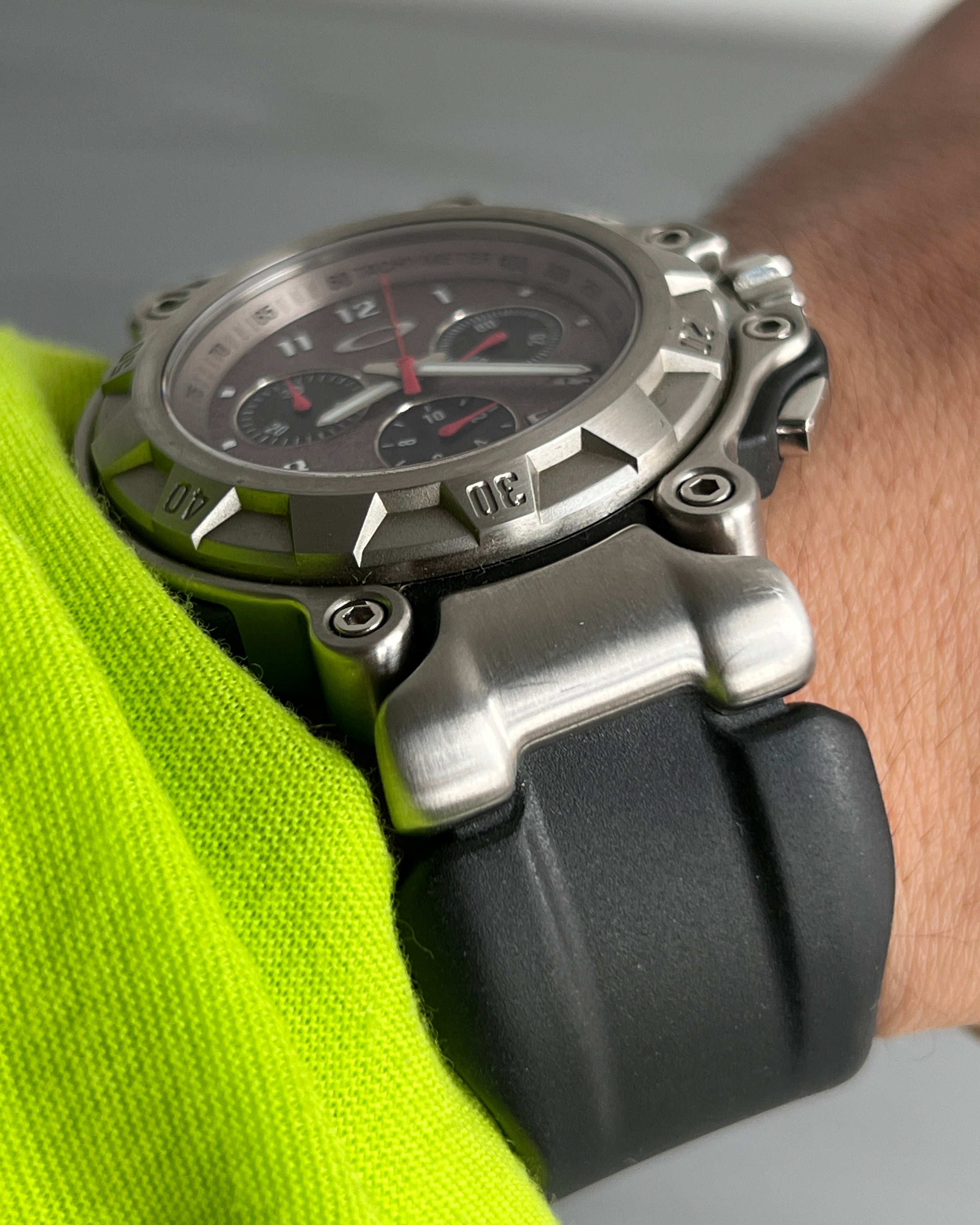 Oakley Crankcase Large 3-Hand Stainless Steel Carbon Watch