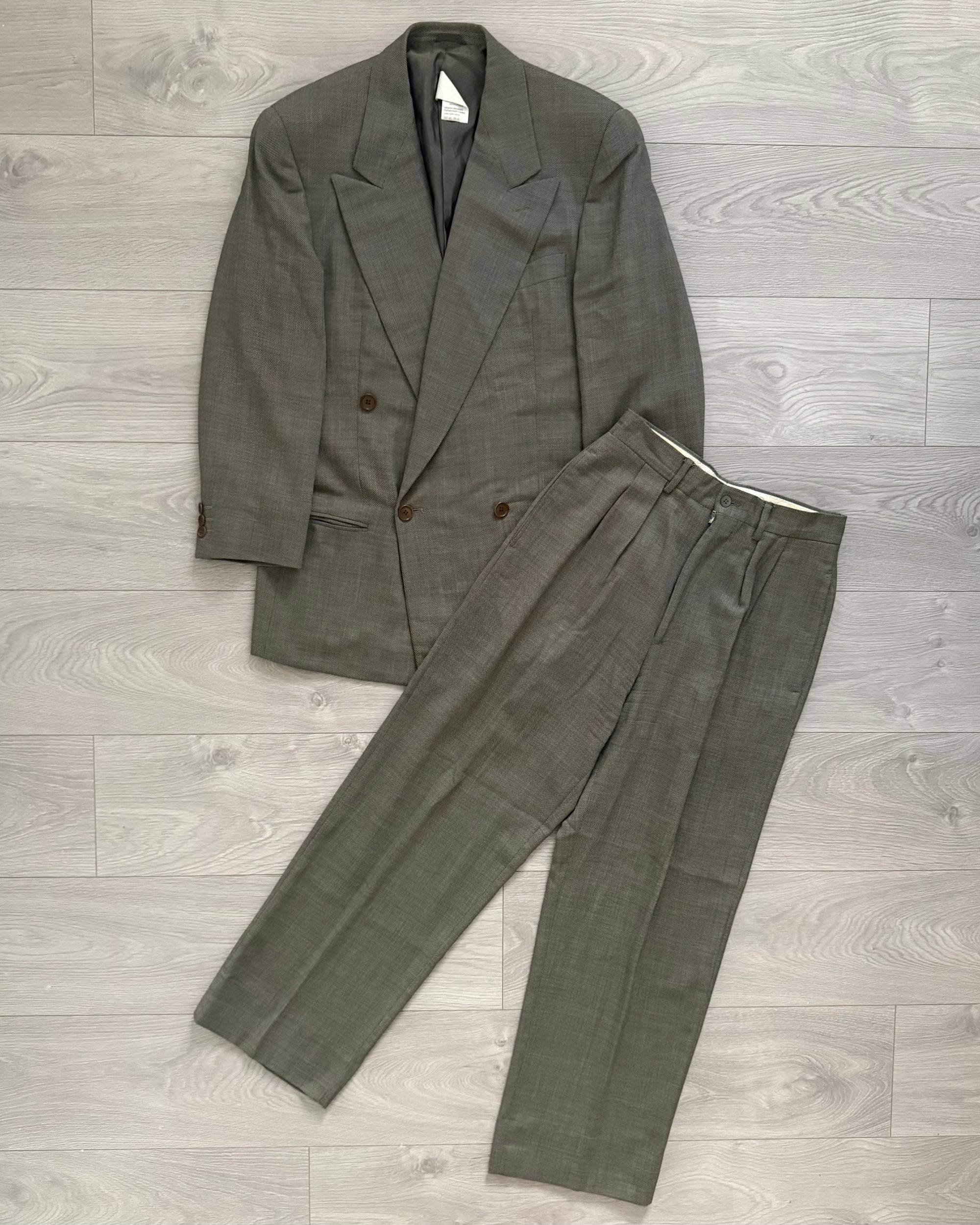 Giorgio Armani 1990s Double-Breasted Pleated Relaxed Suit - Size S Jacket / 28" Waist