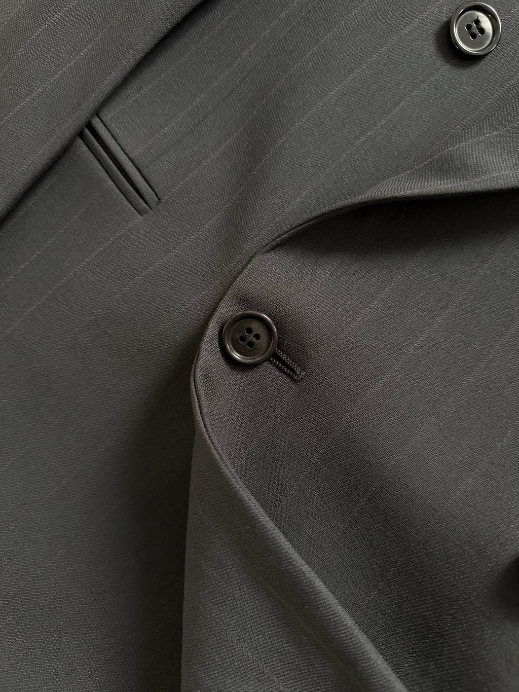 Valentino 1980s Peaked Lapel Double Breasted Grey Sport Jacket Blazer - Size L