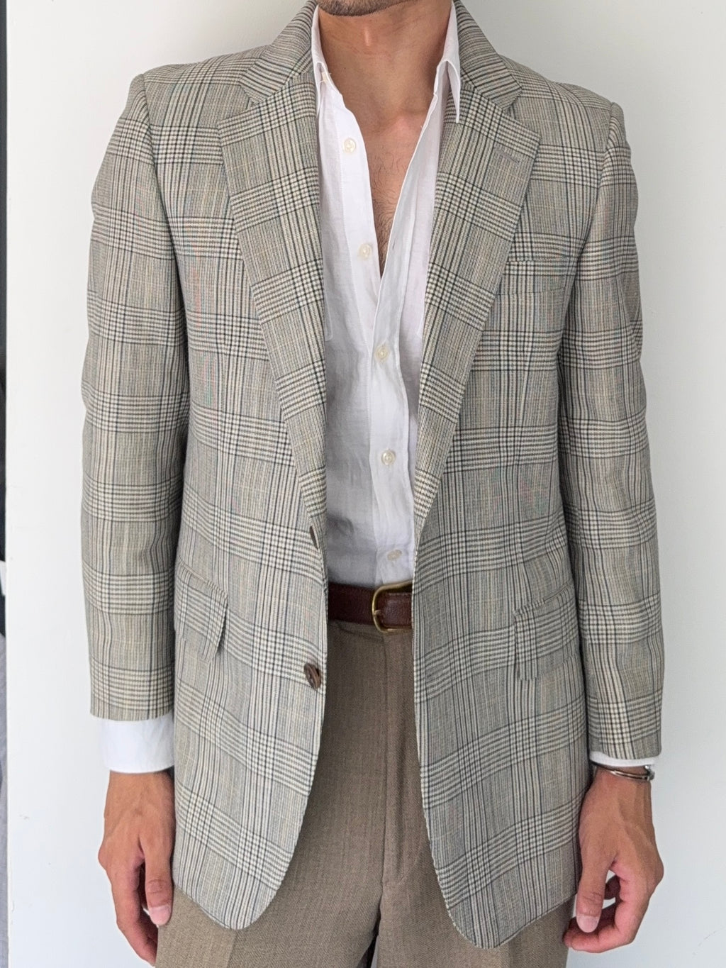 Burberry 1990s 2B Wool Grey Lightweight Partially Lined Sports Jacket Blazer - Size S