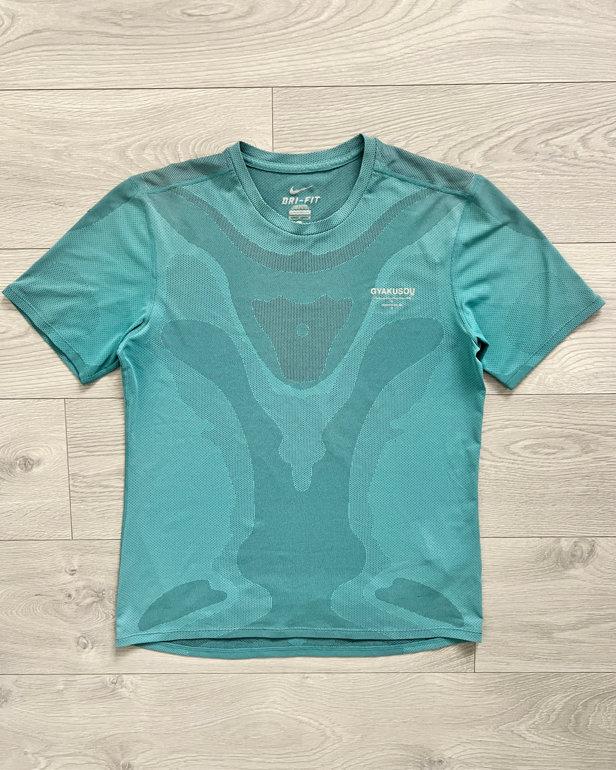 Nike Gyakusou FW15' Dri-Fit Sweat Map Technical T-Shirt Turquoise Blue - Size M