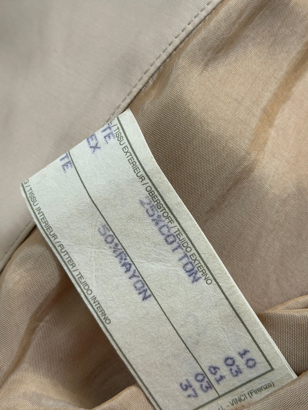 Giorgio Armani 1980s Taupe Beige Acetate Blend Mac Coat - Size L