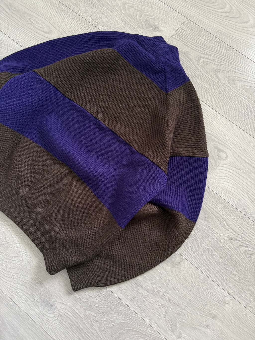 Issey Miyake 1990s Asymmetrical Panelled Mock Neck Knit Sweater - Size M