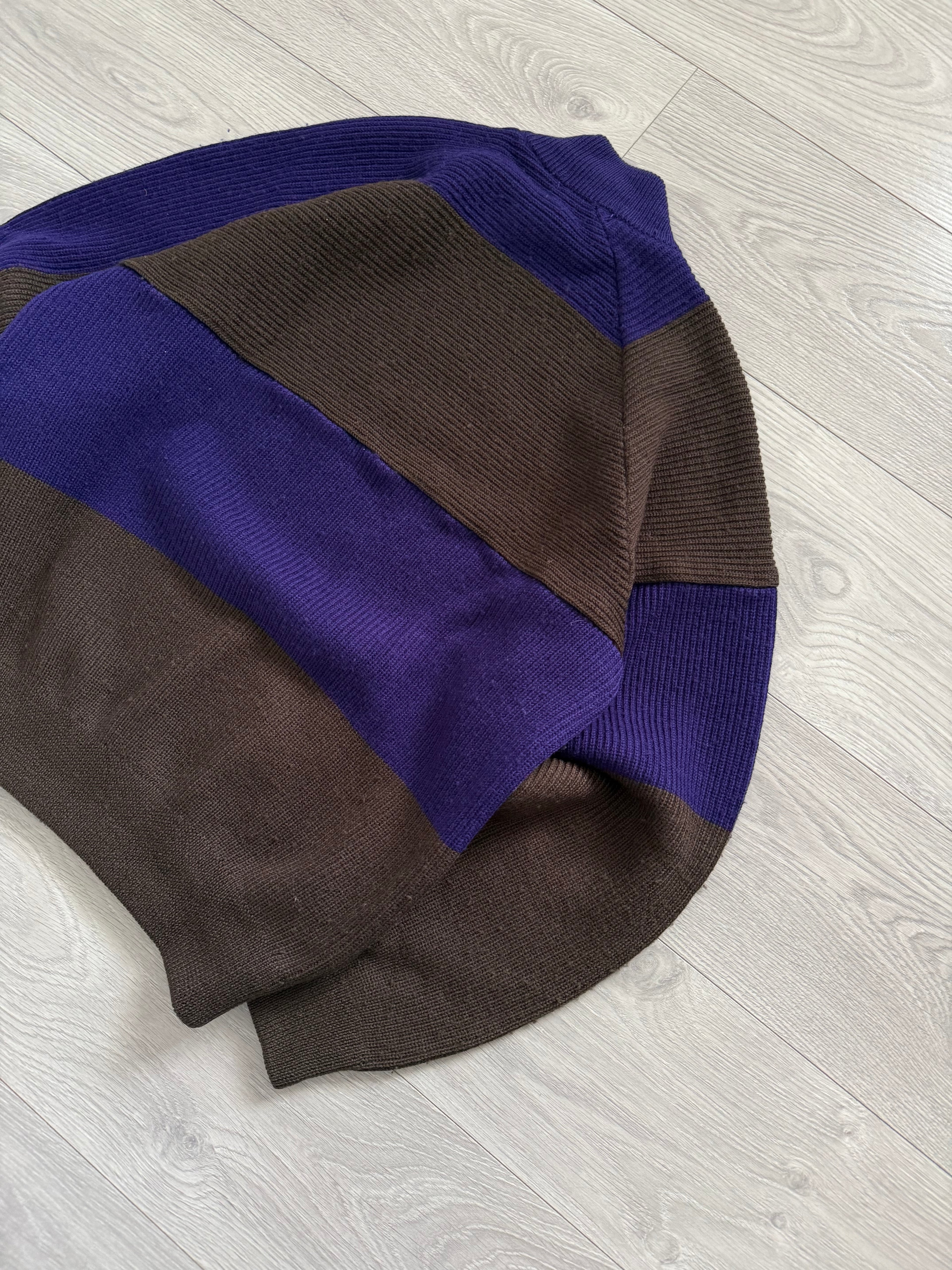 Issey Miyake 1990s Asymmetrical Panelled Mock Neck Knit Sweater - Size M