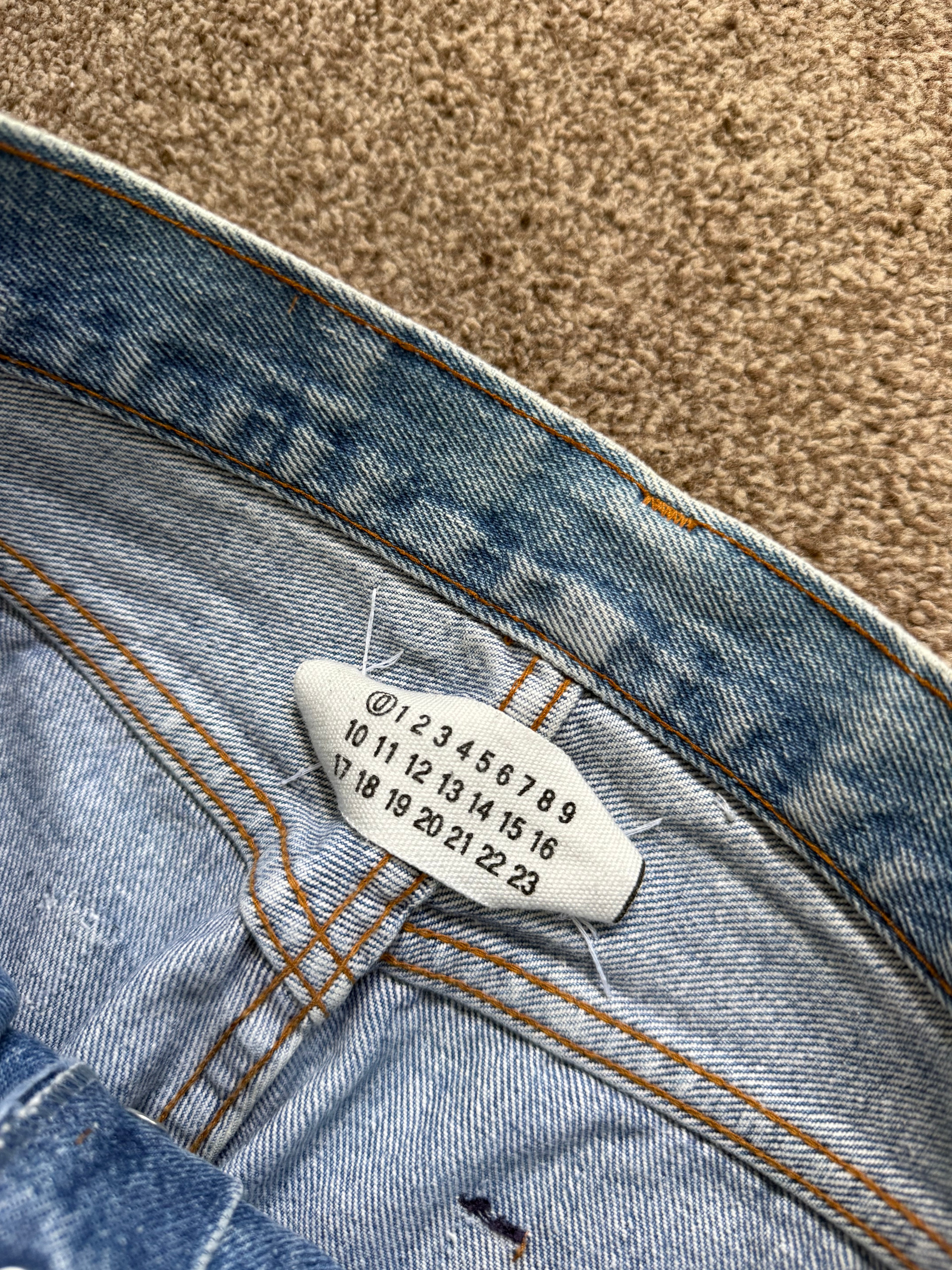 Maison Martin Margiela Artisanal Line (0) AW2004 Re-Worked Inverted Denim Jeans - Size 30" Waist