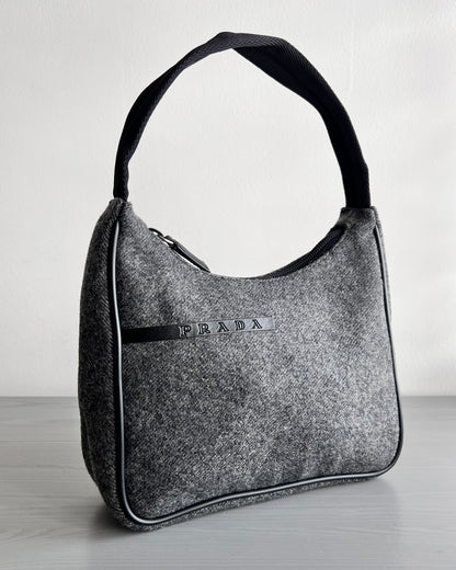 Prada 1999 Mini Hobo Felt Wool Handbag