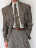 Armani Mainline 1980s 2B Textured Wool Check Sports Jacket Blazer - Size XL