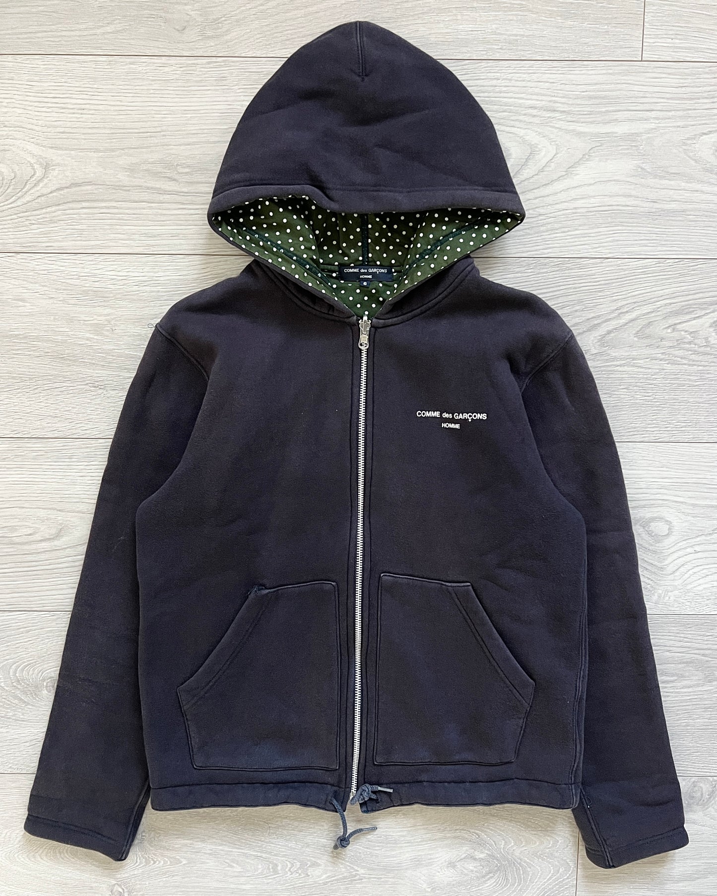 Comme Des Garcons Homme 2012 Reversible Heavyweight Logo Hooded Jacket - Size S