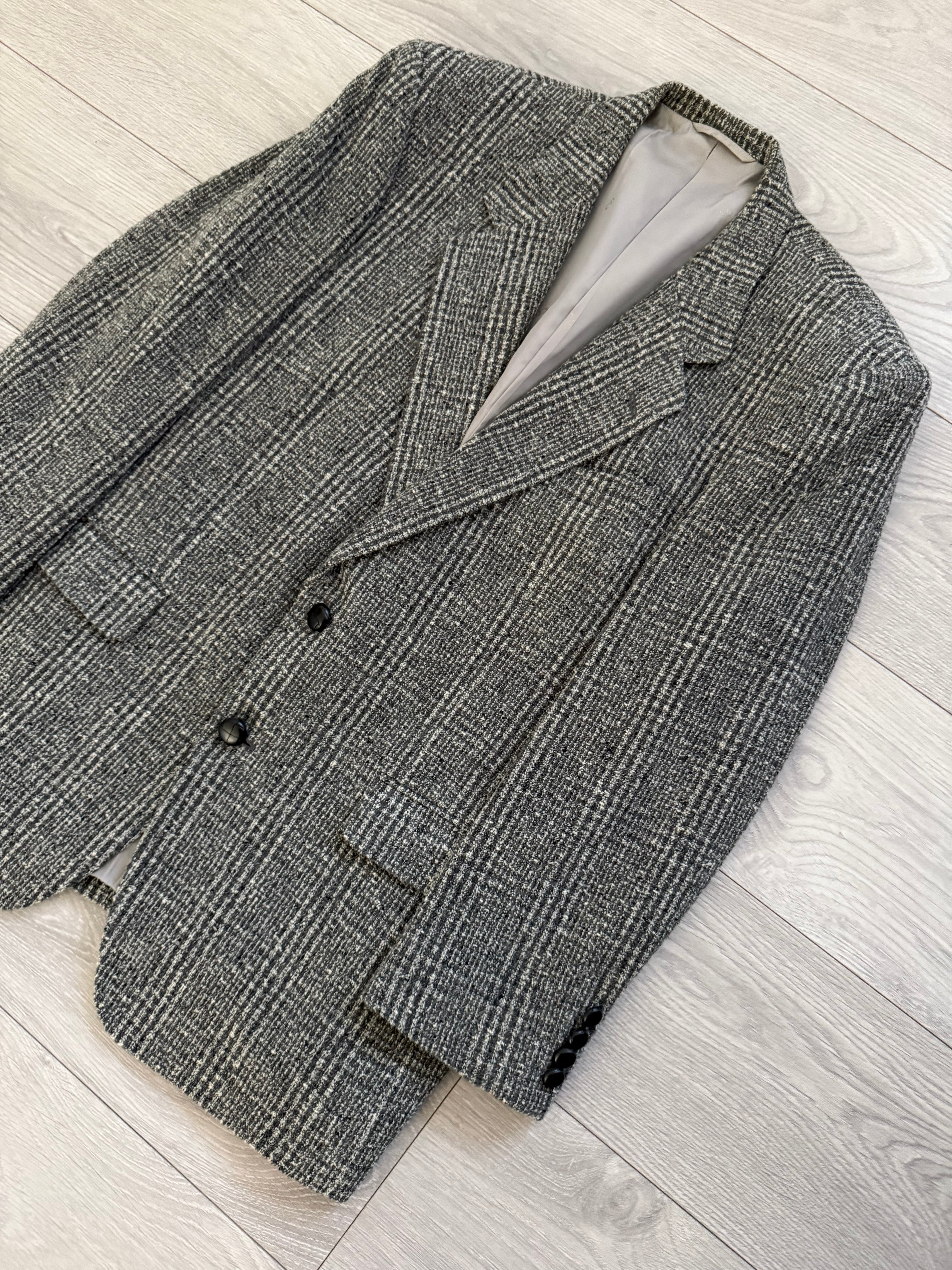 Christian Dior 1980s 2B Tweed Wool Sports Blazer Jacket - Size L