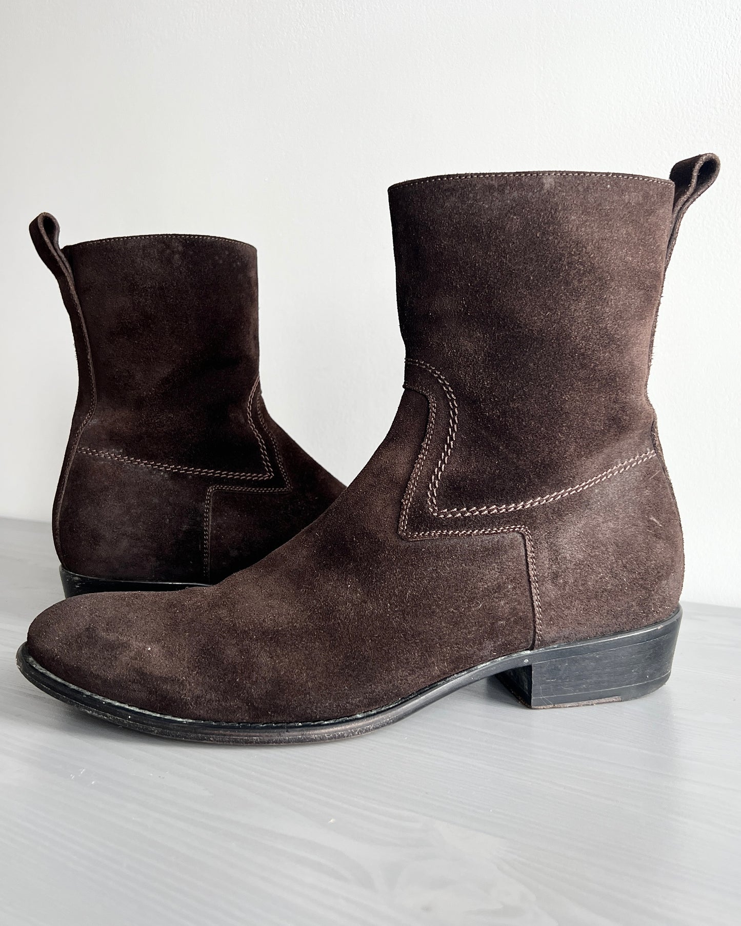 Dior Homme by Hedi Slimane AW2007 Navigate Suede Western Boots - Size US10