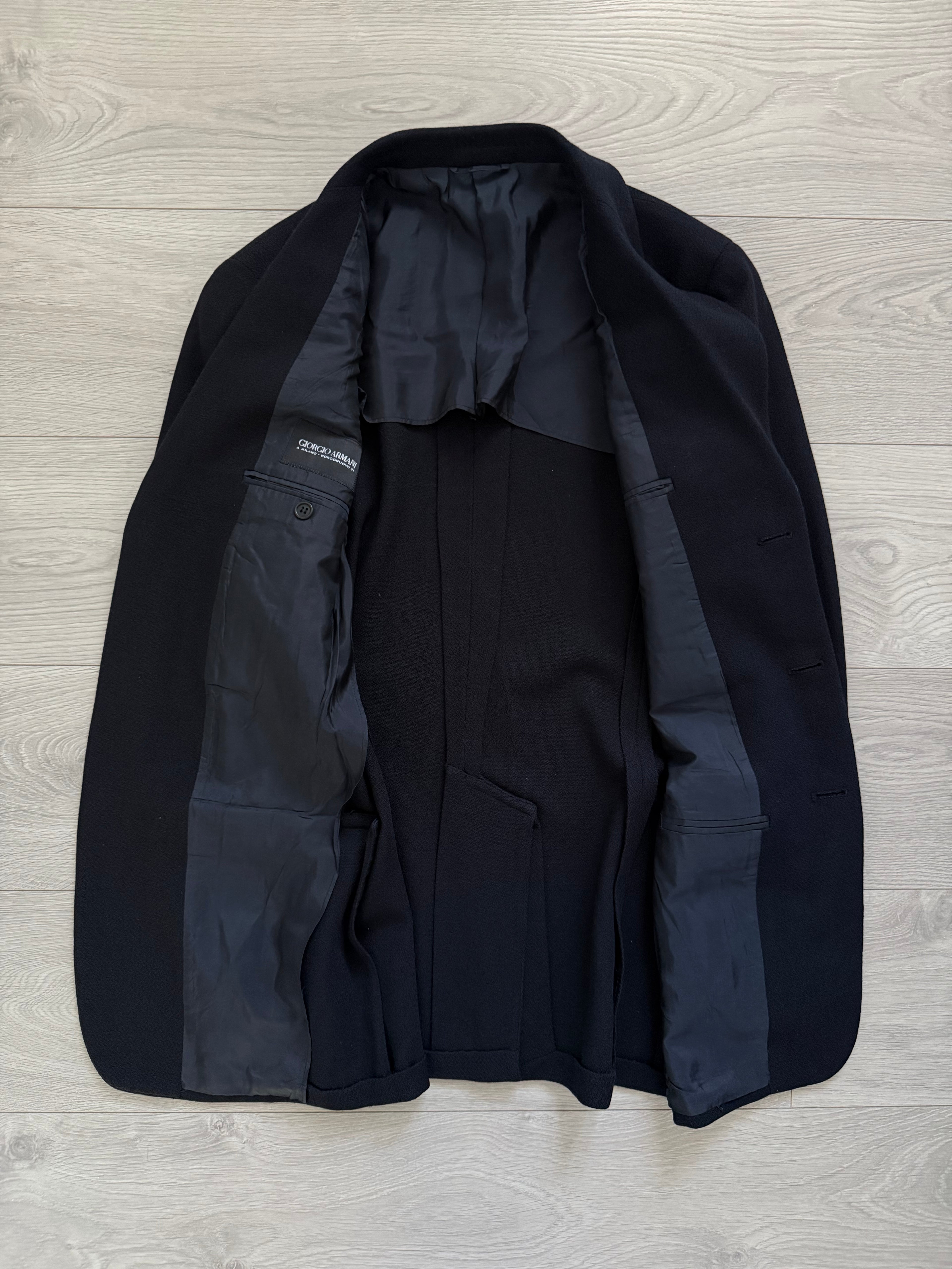 Giorgio Armani Black Label 1990s Navy Wool Sports Jacket Blazer - Size M