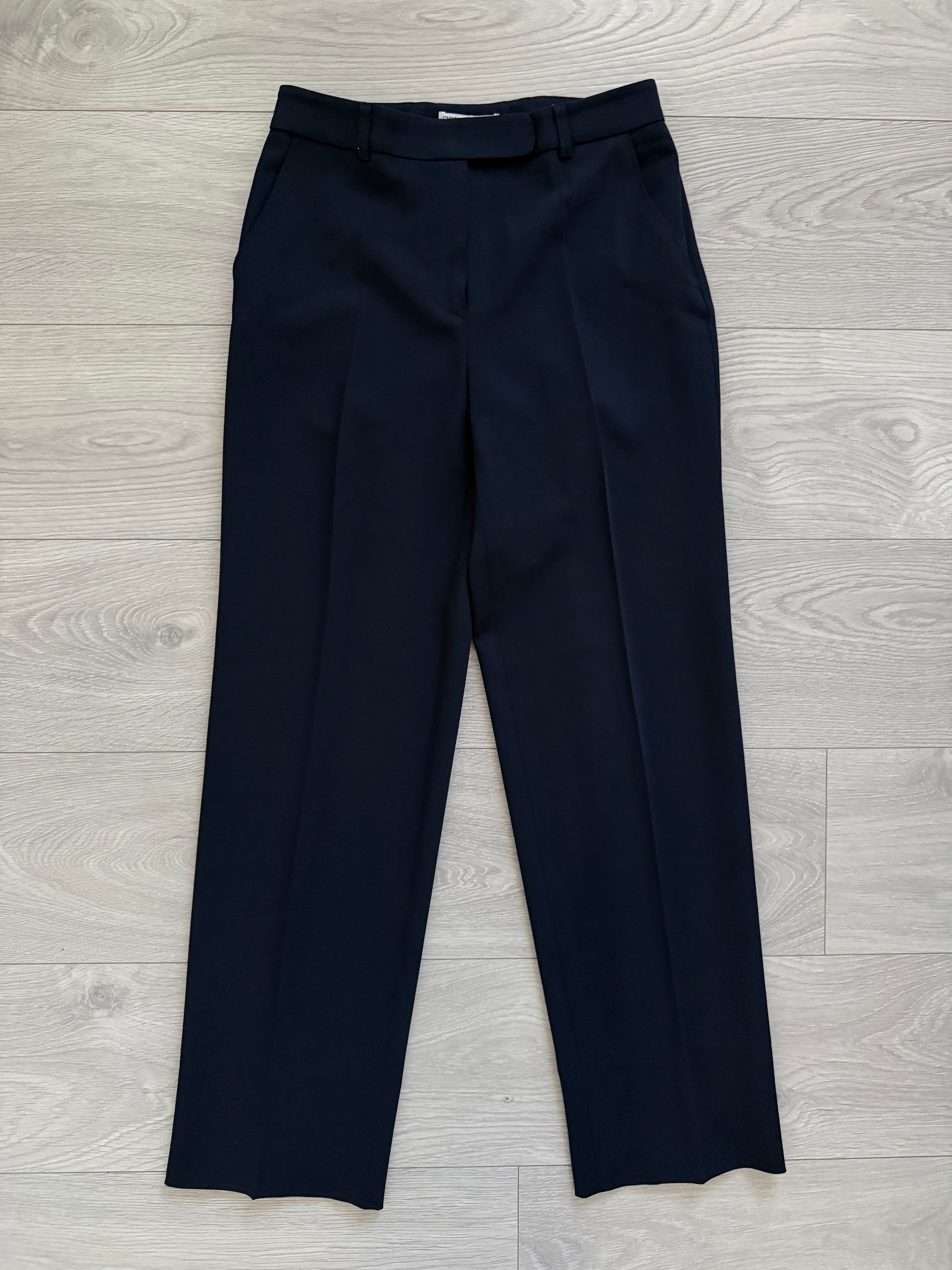 Emporio Armani AW1992 Womens Draped Wool Navy Suit - Size M Jacket / 28" Waist