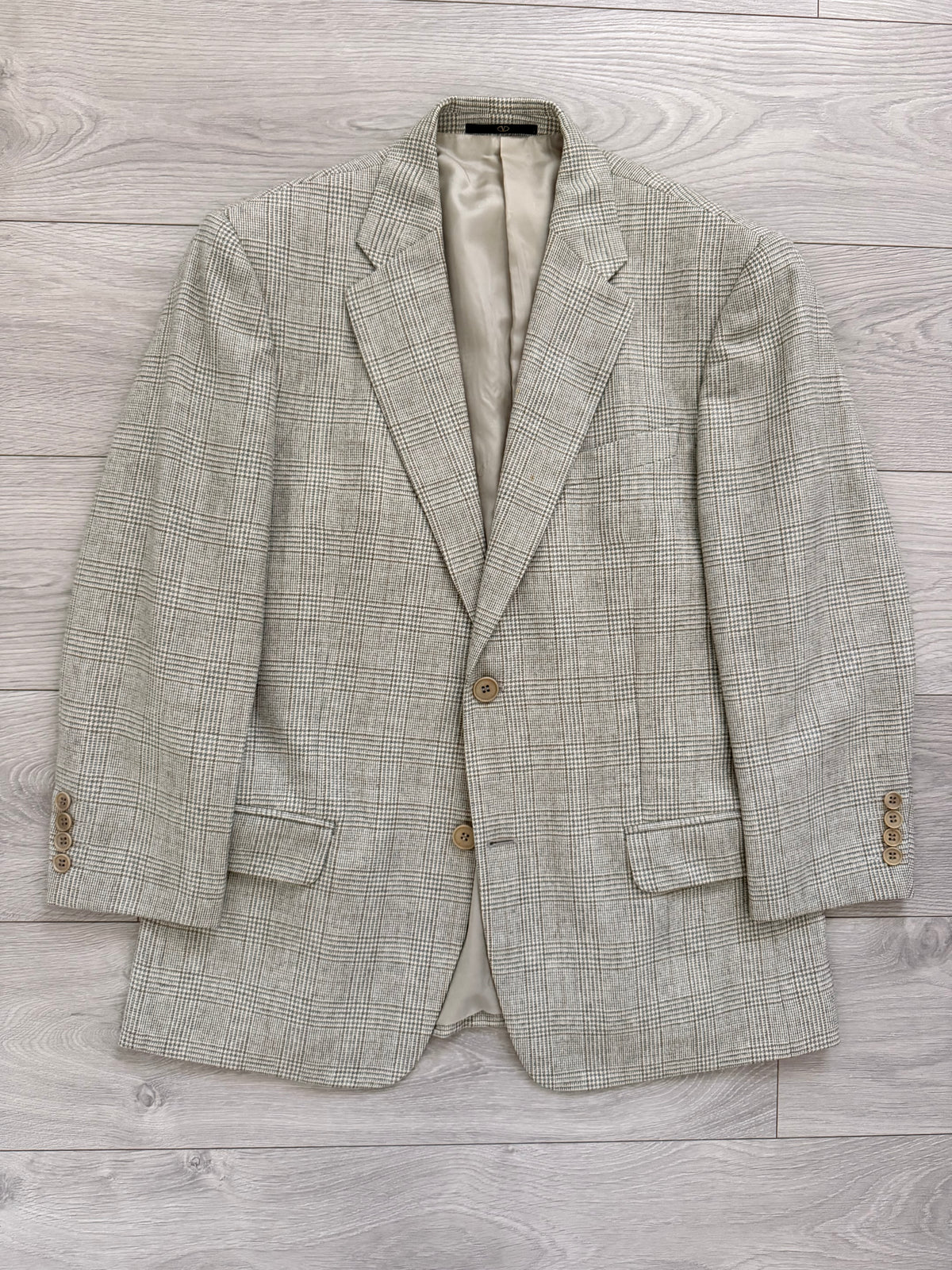 Valentino 1990s 2B Check Wool Sport Jacket Blazer - Size M