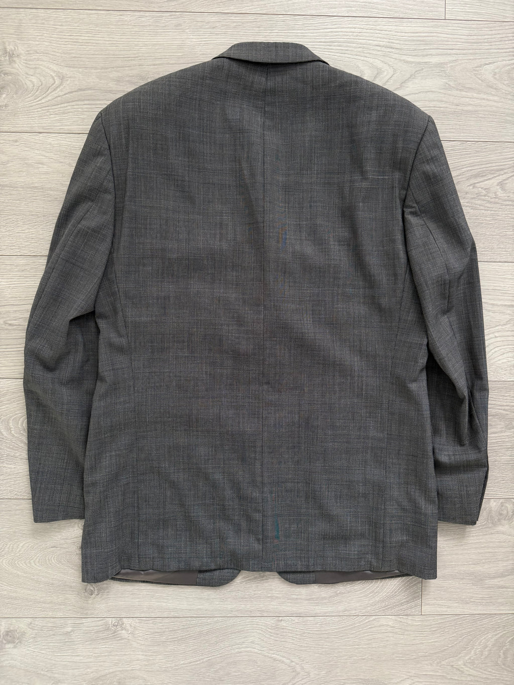 Hugo Boss 1980s 'Poseidon' 3B Pleated Wool Grey Suit - Size L Jacket / 34" Waist