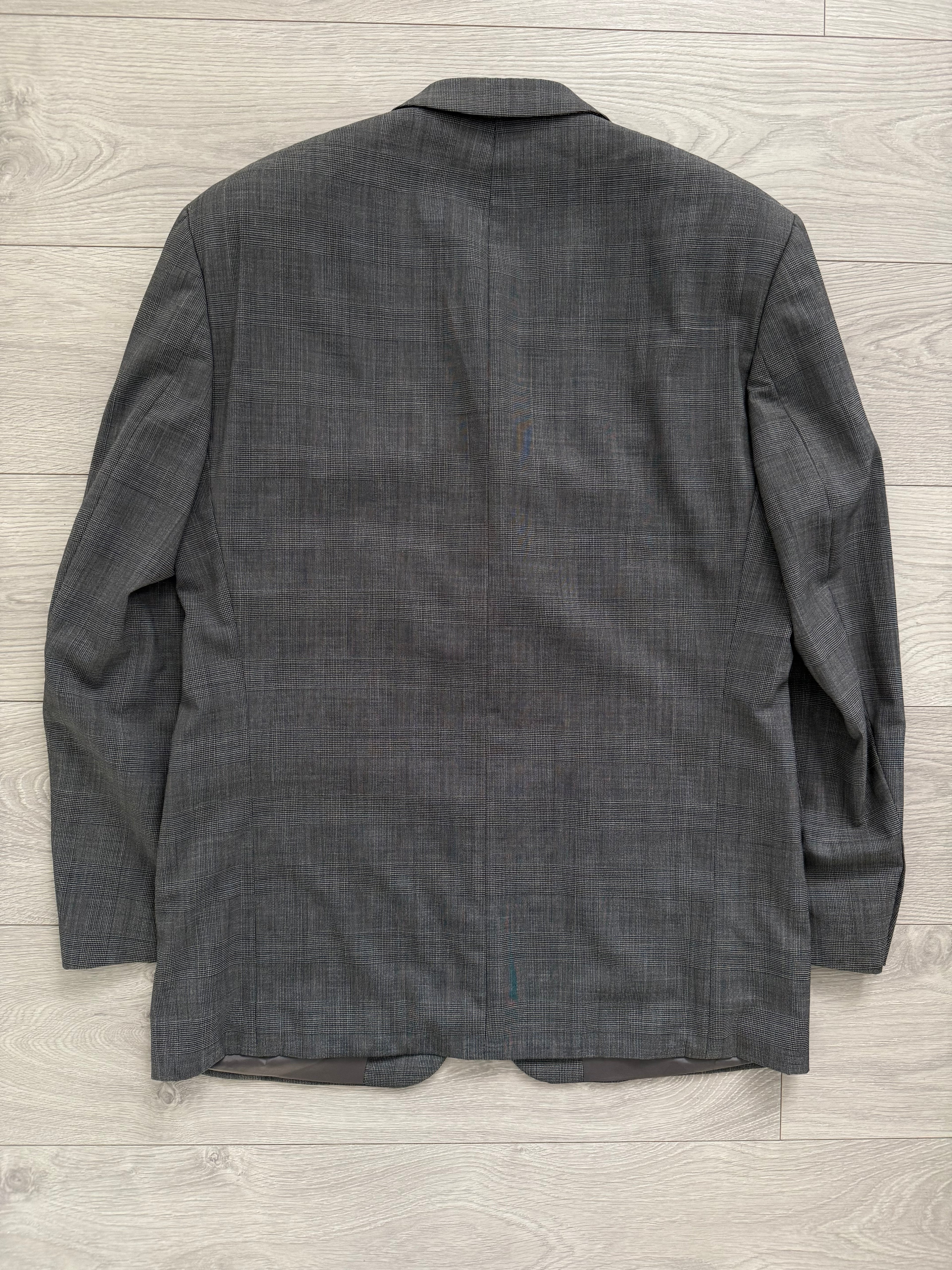 Hugo Boss 1980s 'Poseidon' 3B Pleated Wool Grey Suit - Size L Jacket / 34" Waist