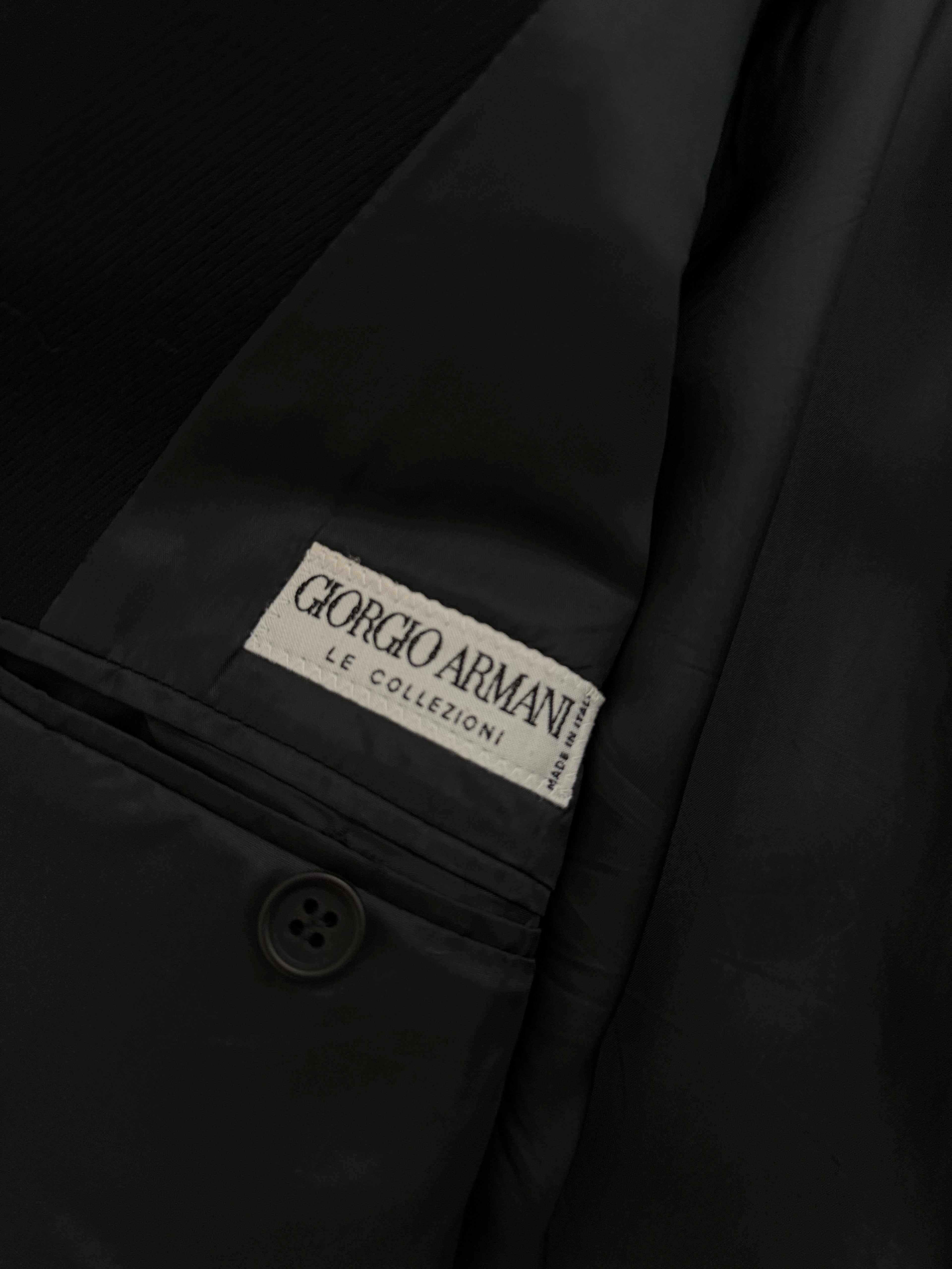 Giorgio Armani 1980s 3B Double-Pleated Wool Suit Black - Size M Jacket / 31" Waist