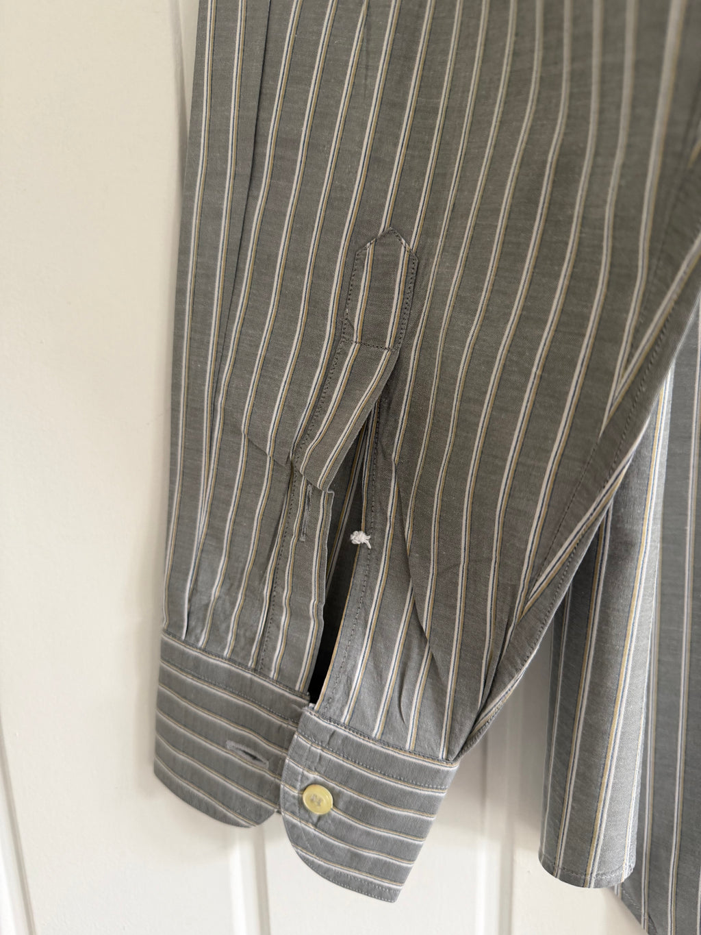 Giorgio Armani 1980s Multi Stripe Grey Cotton Shirt - Size M