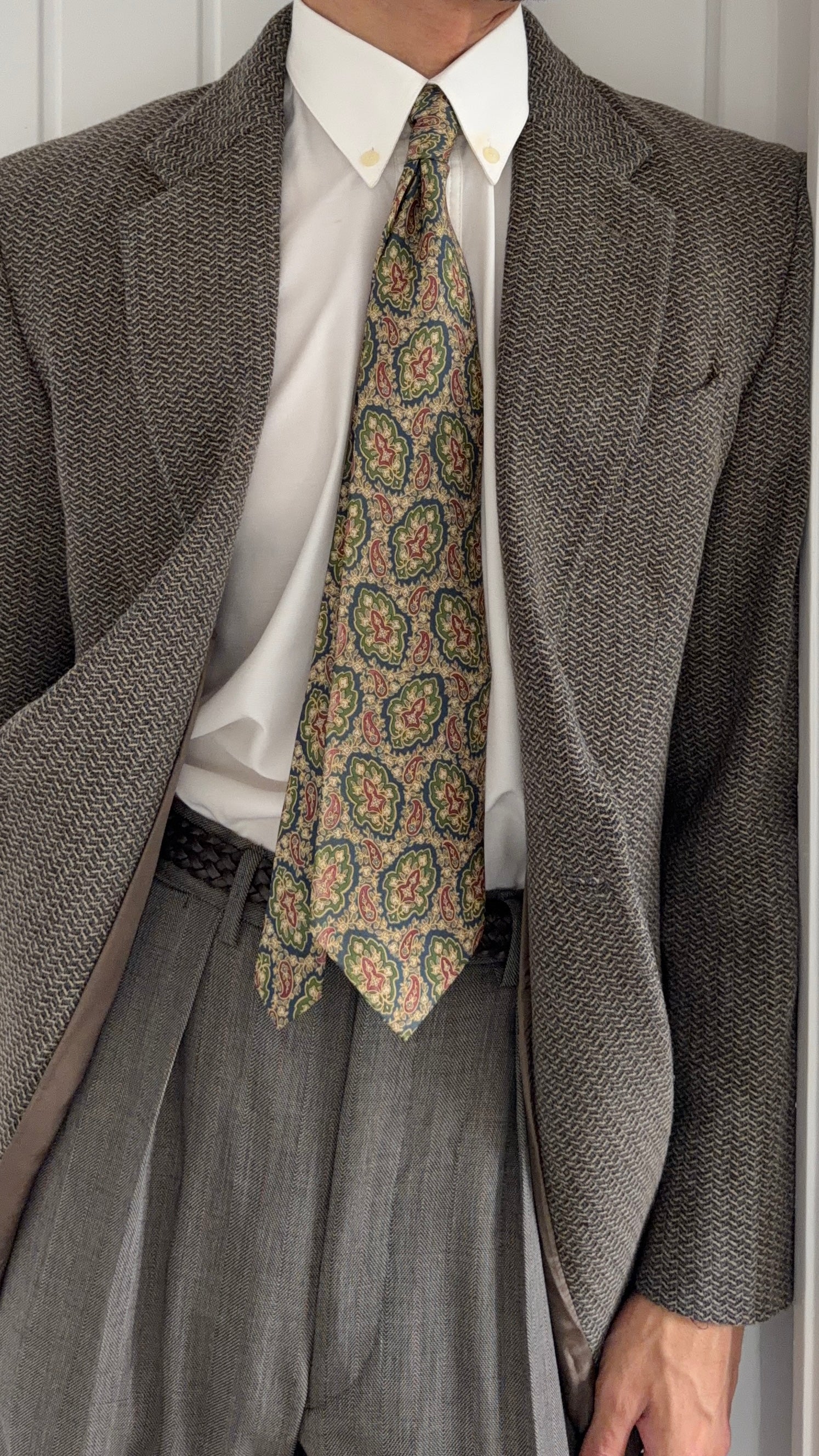 Emporio Armani 1990s 1B Wool Textured Sport Jacket Blazer - Size S