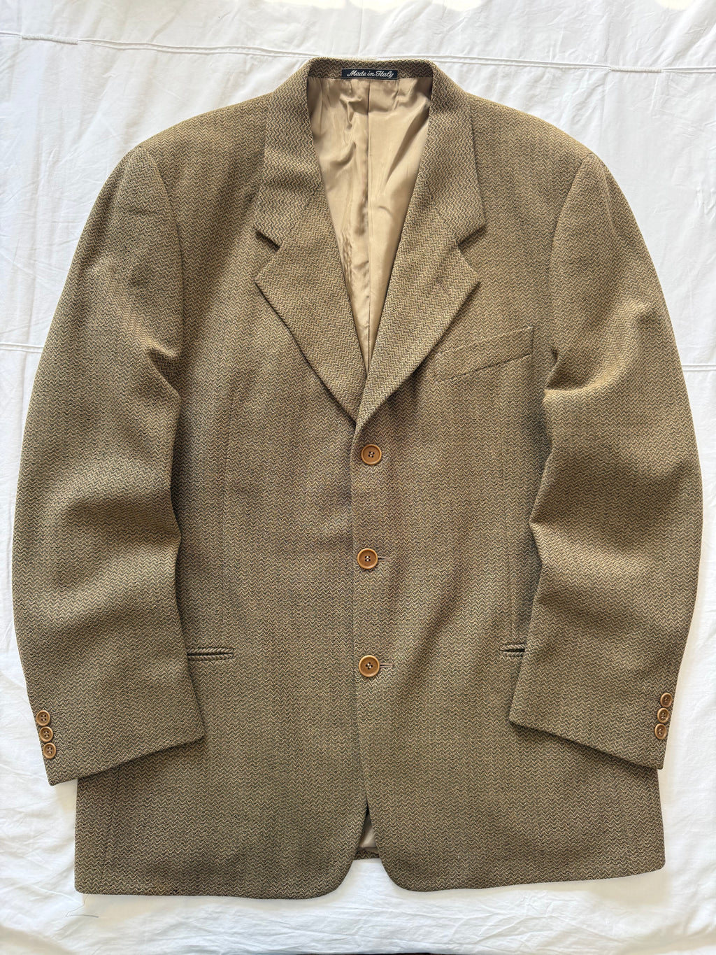 Giorgio Armani 1980s 3B Textured Wool Nylon Sport Jacket Blazer  - Size XL
