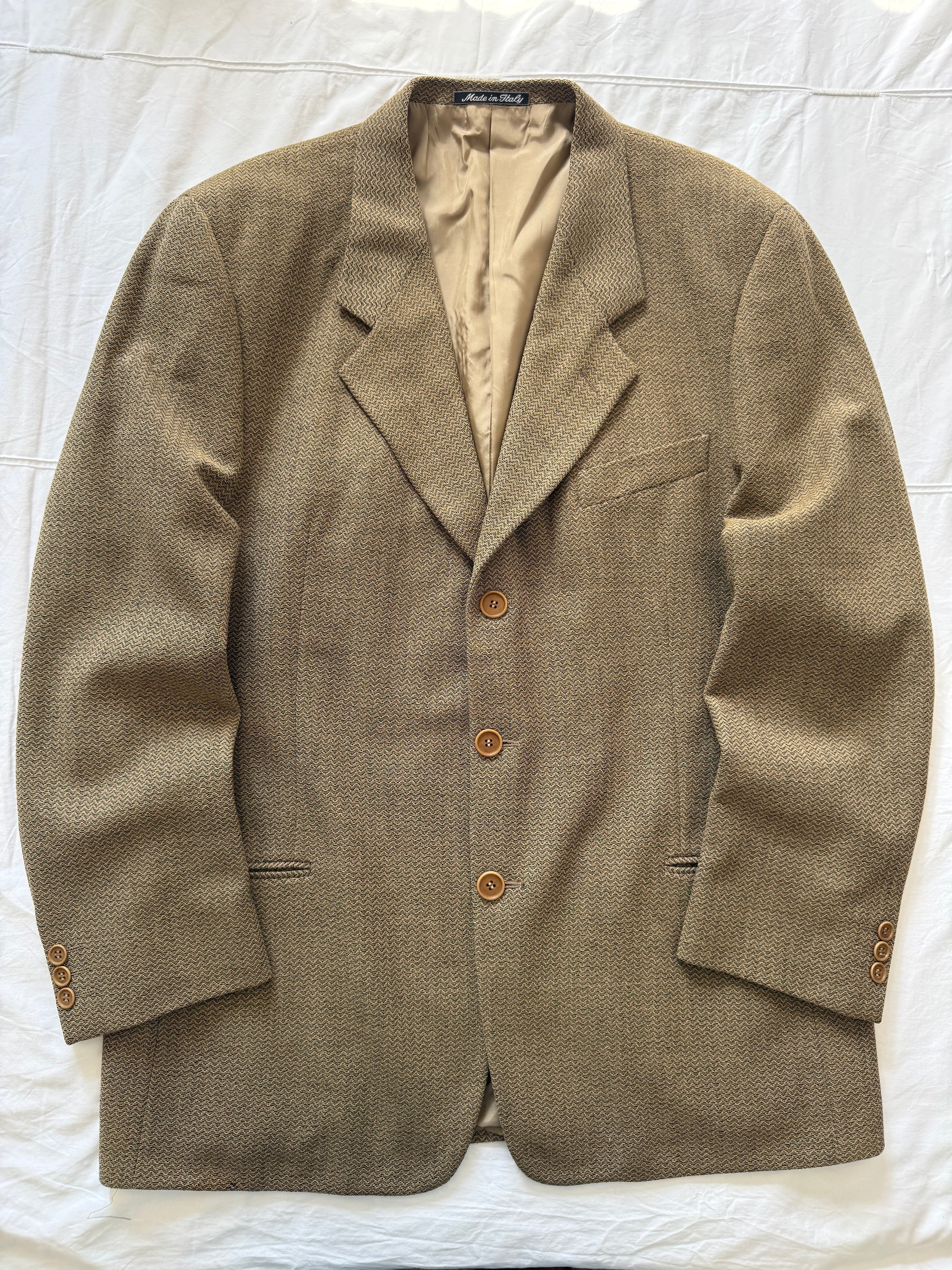 Giorgio Armani 1980s 3B Textured Wool Nylon Sport Jacket Blazer  - Size XL