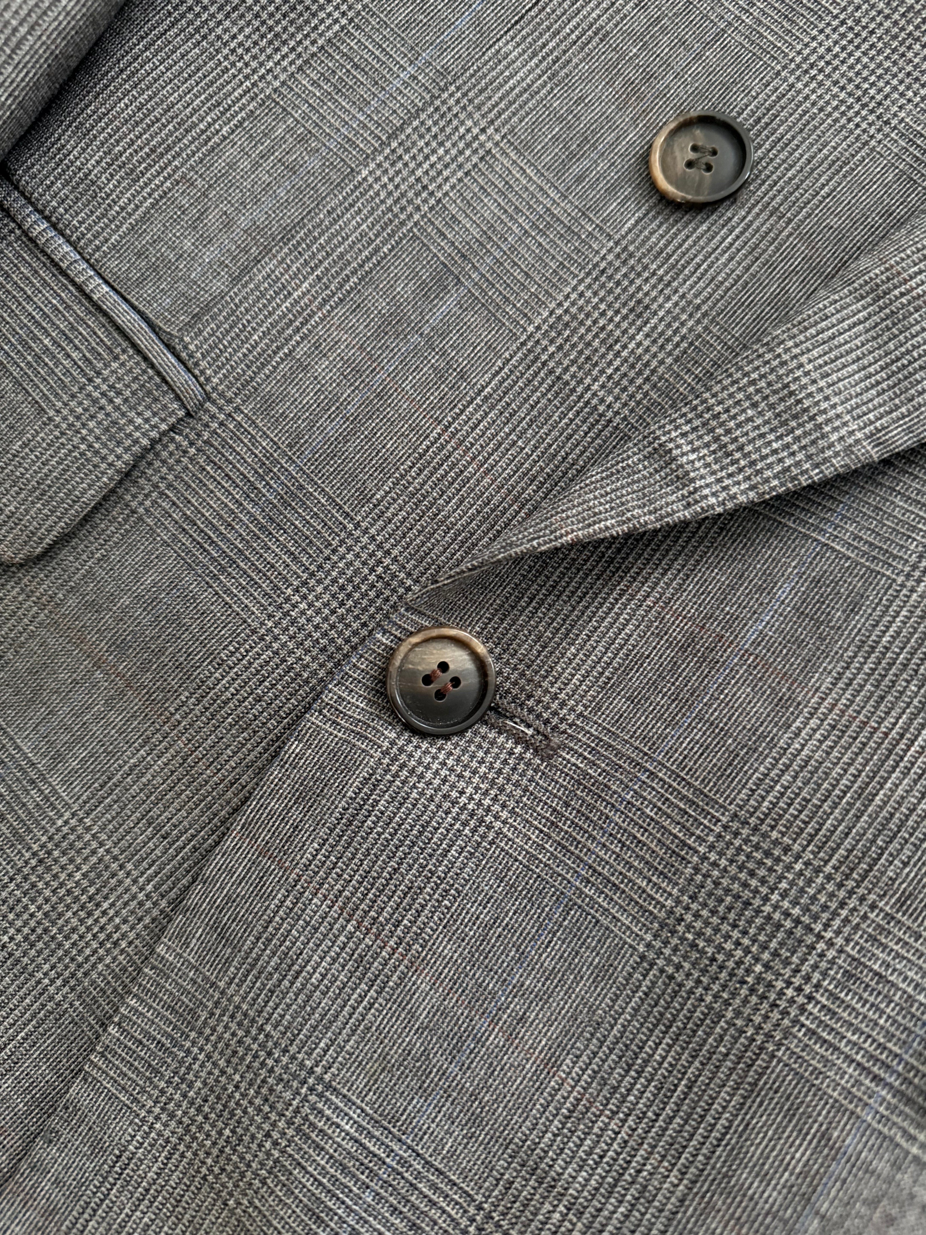 St Michaels 1990s Prince of Wales Check Double Breasted Peaked Lapel Sports Jacket Blazer - Size M
