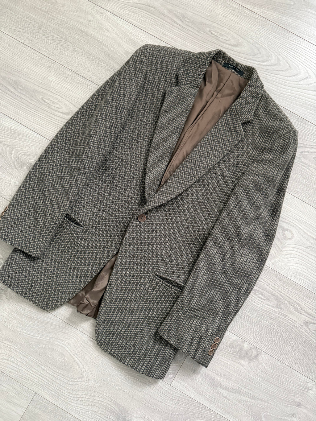 Emporio Armani SS1998 Micro-Herringbone Weave Sports Blazer Jacket - Size S