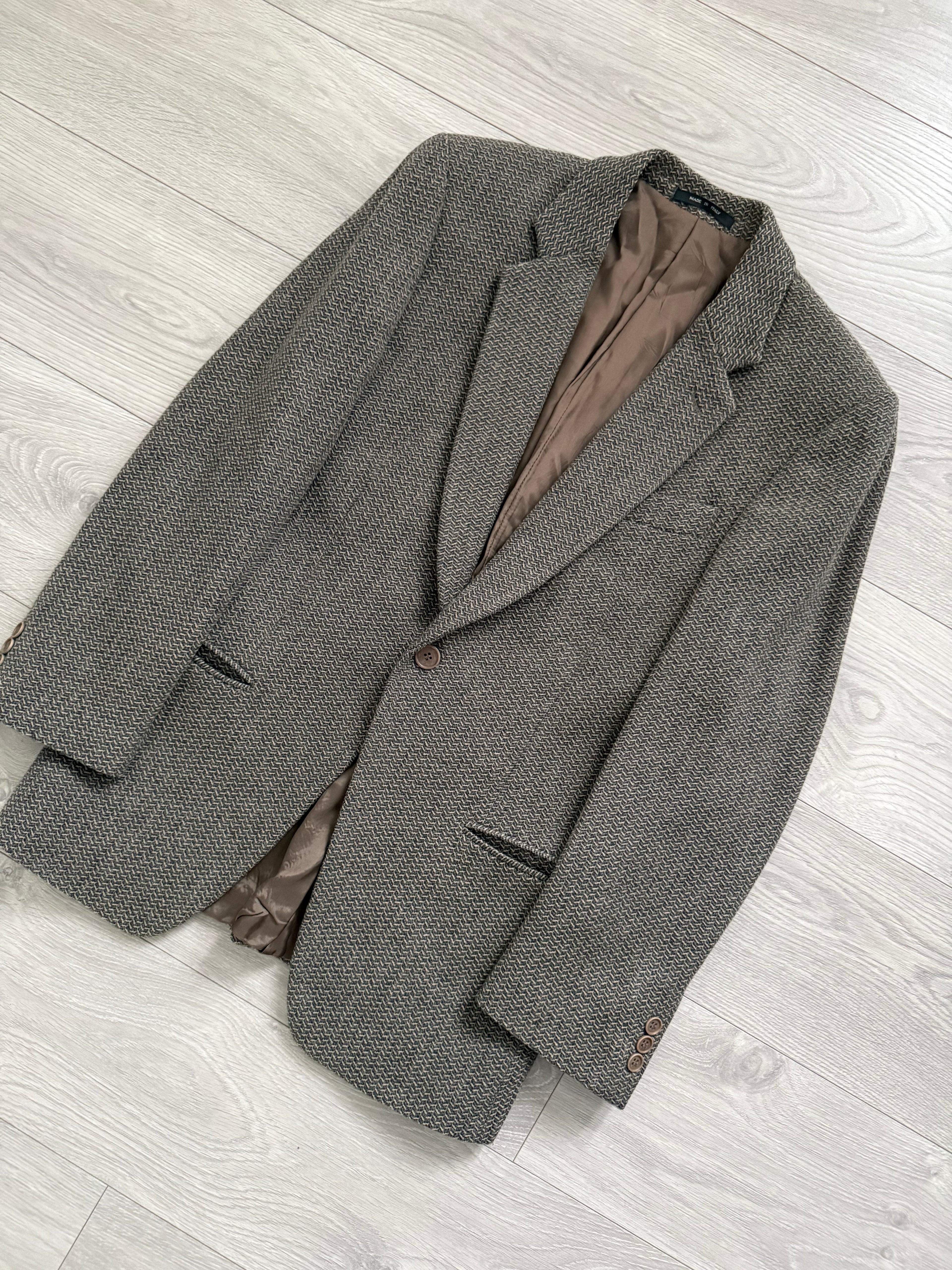 Emporio Armani SS1998 Micro-Herringbone Weave Sports Blazer Jacket - Size S
